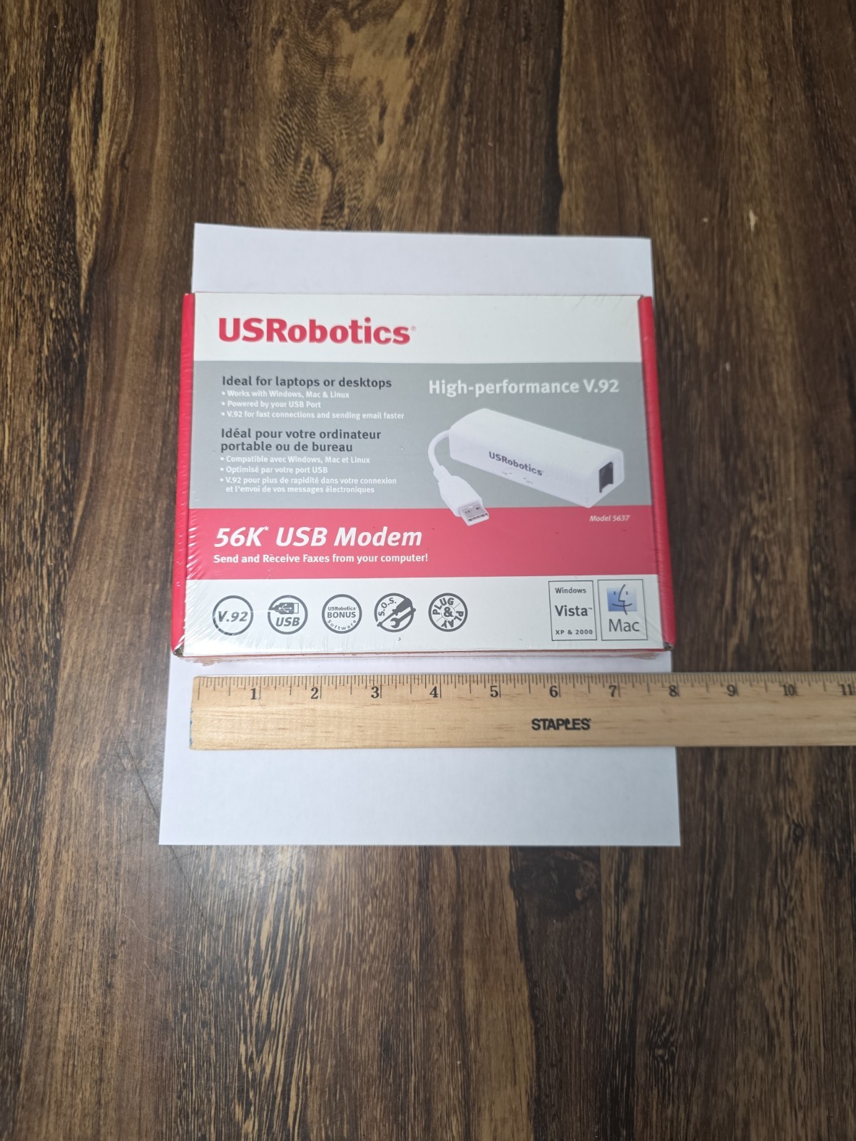 US ROBOTICS 56K USB MODEM model 5637 USR5637 usb V.92 mac pc NEW