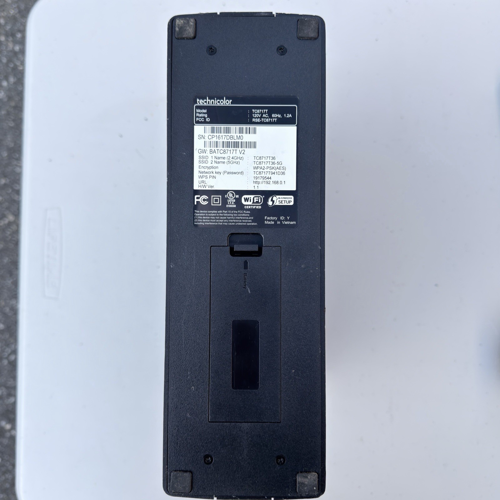 Technicolor TC8717T Wireless Telephone Cable WIFI Modem for Spectrum(D7) Works
