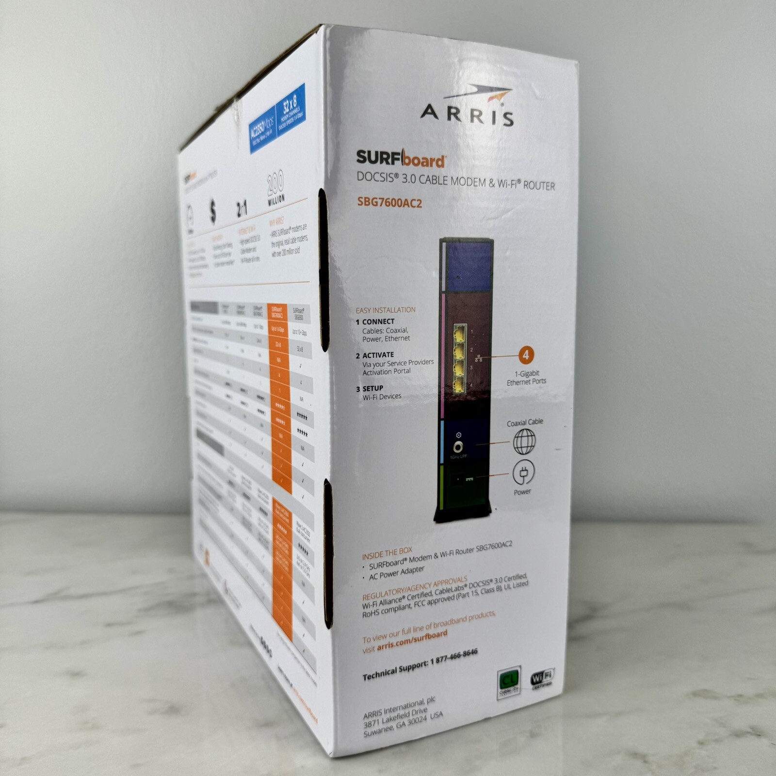 Arris ‎SBG7600AC2 Cable Modem Plus Internet Home Wifi Router Networking Black