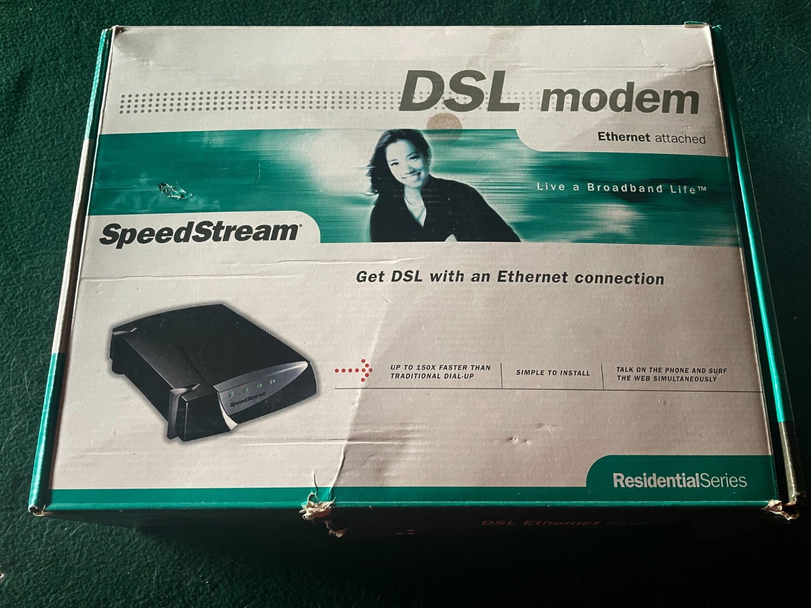 SpeedStream 5251-5260 Ethernet ADSL DSL Bridge Modem Efficient Networks Inc