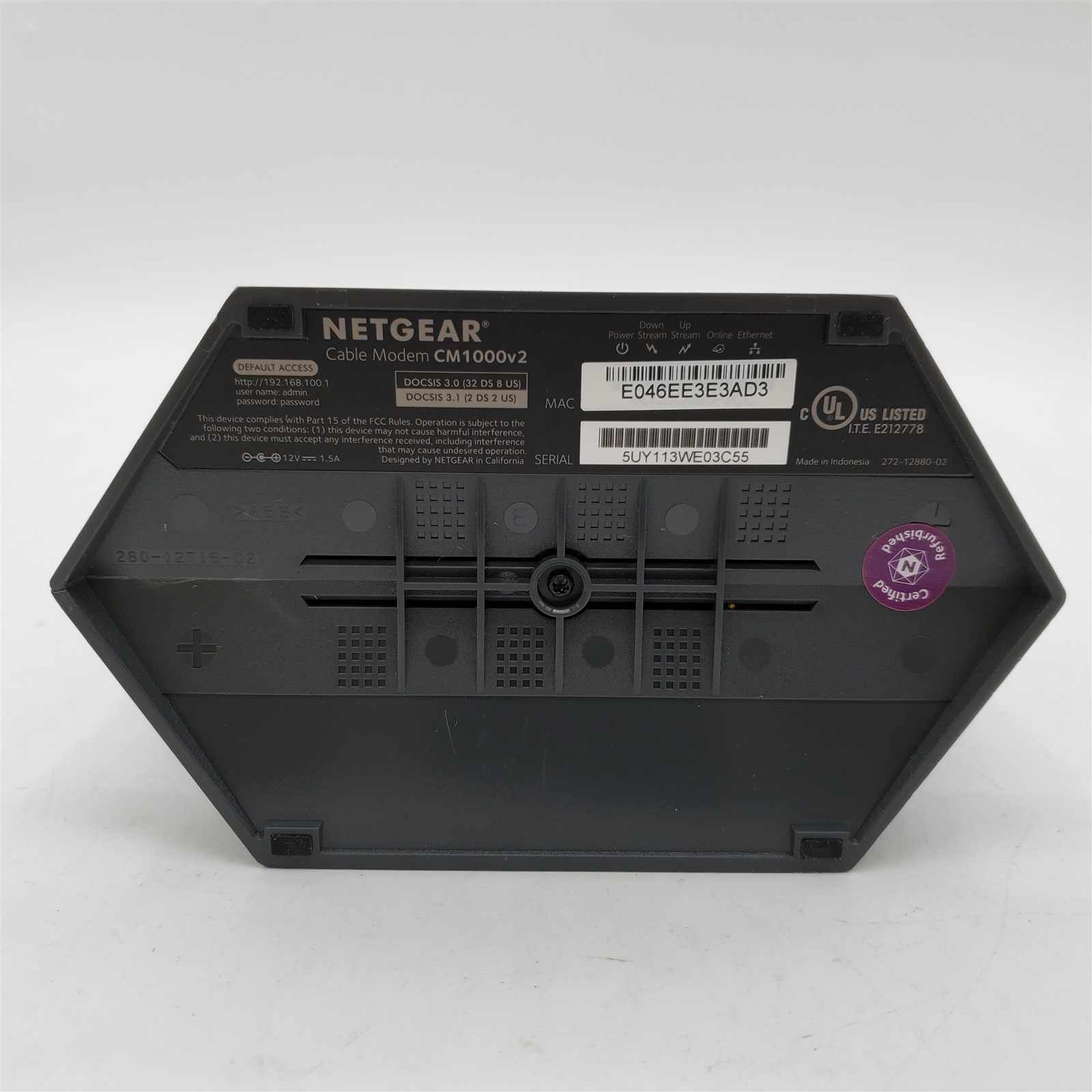 NETGEAR CM1000 DOCSIS 1000Mbps Cable Modem (CM1000-1AZNAS)