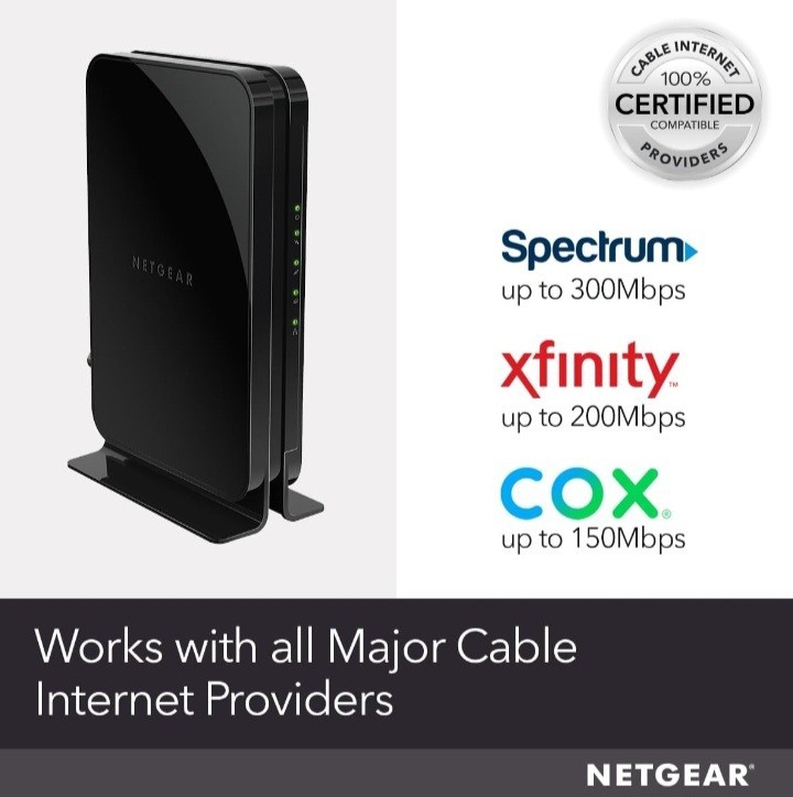NETGEAR Cable Modem CM500 Compatible w/all Cable Providers Xfinity Spectrum Cox