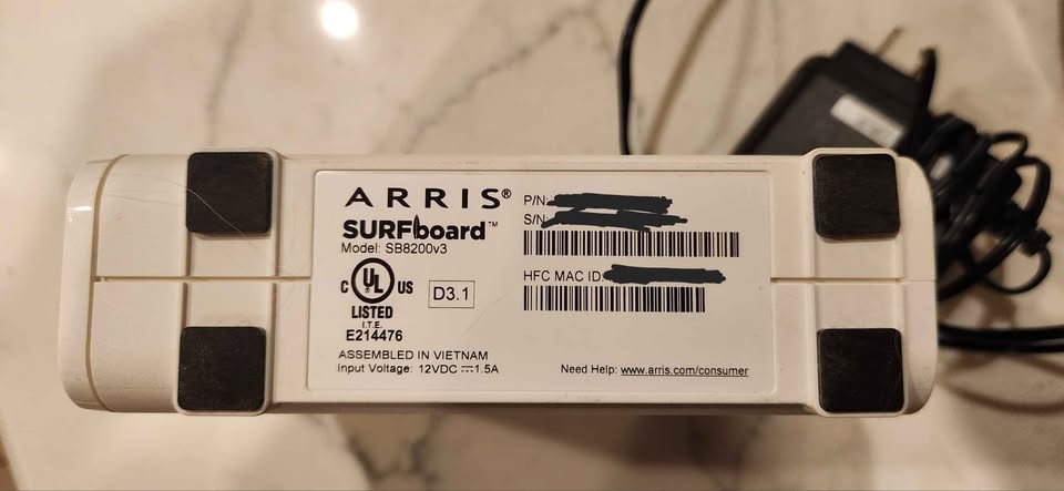 ARRIS SURFboard SB8200 DOCSIS 3.1 10 Gbps Cable Modem