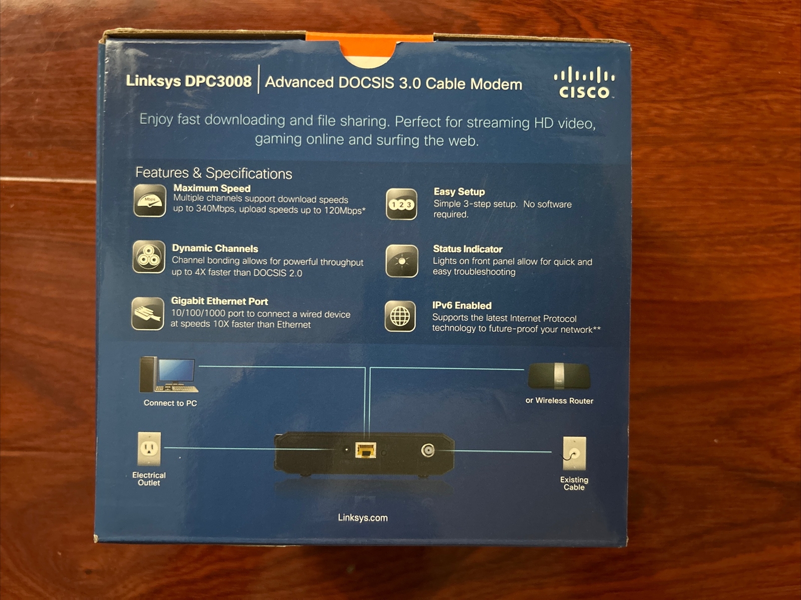 Linksys DOCSIS (DPC3008-CC) 348.16 Mbps