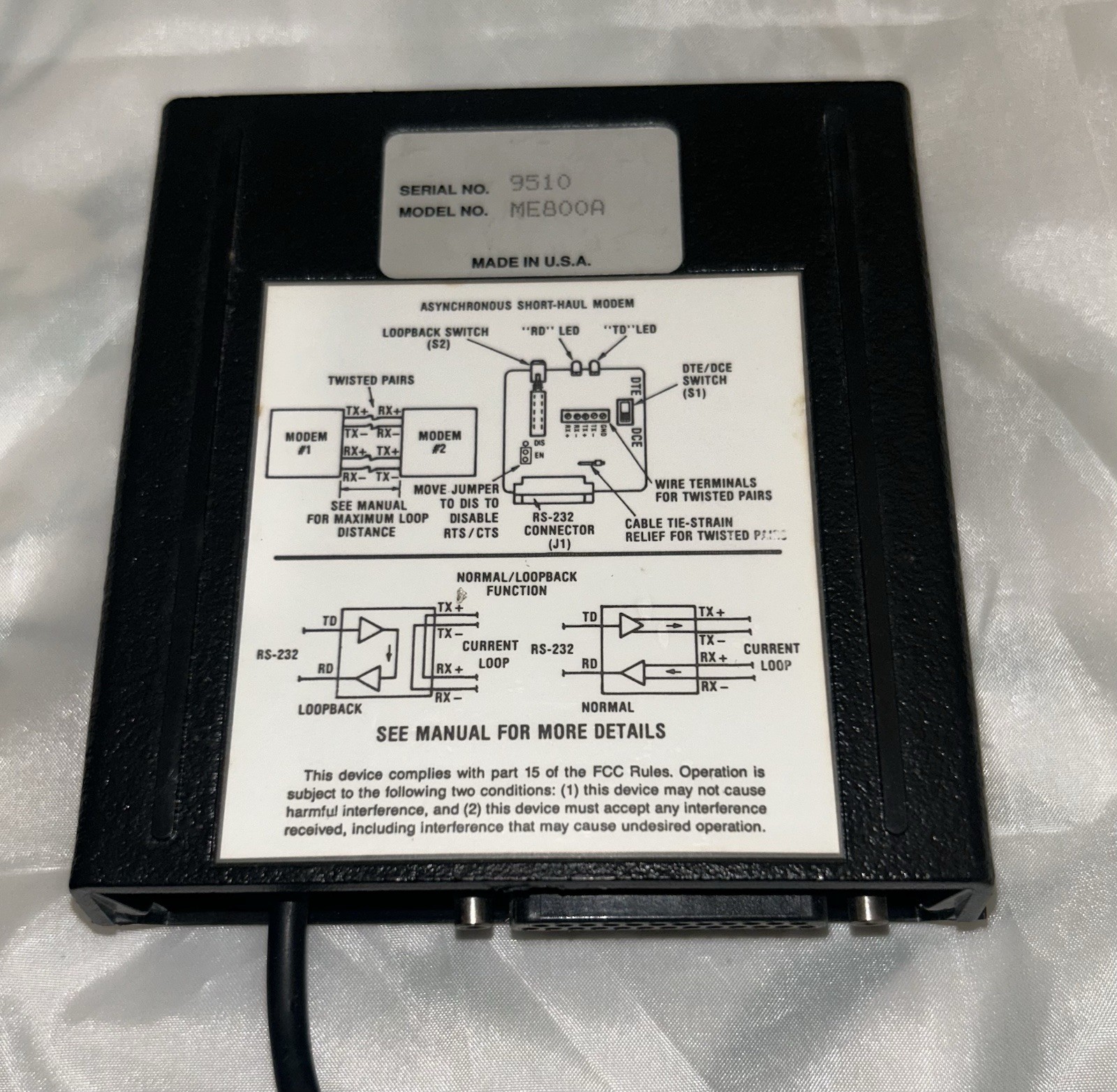 Black Box ME800A Async Short Haul Modem (NOT TESTED)