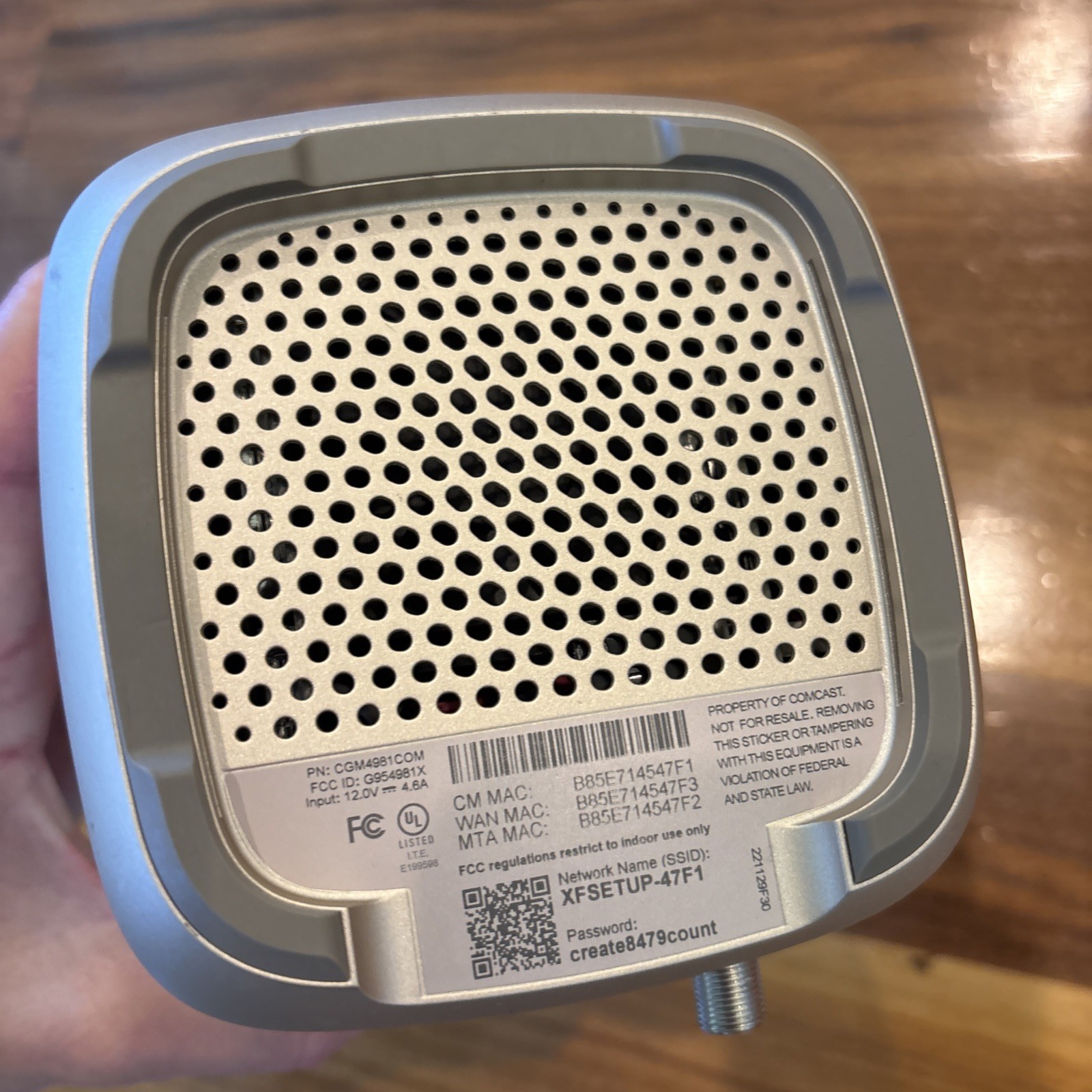 Xfinity xFi Gateway Router XB8-T Triband Wifi Works No Power Cord