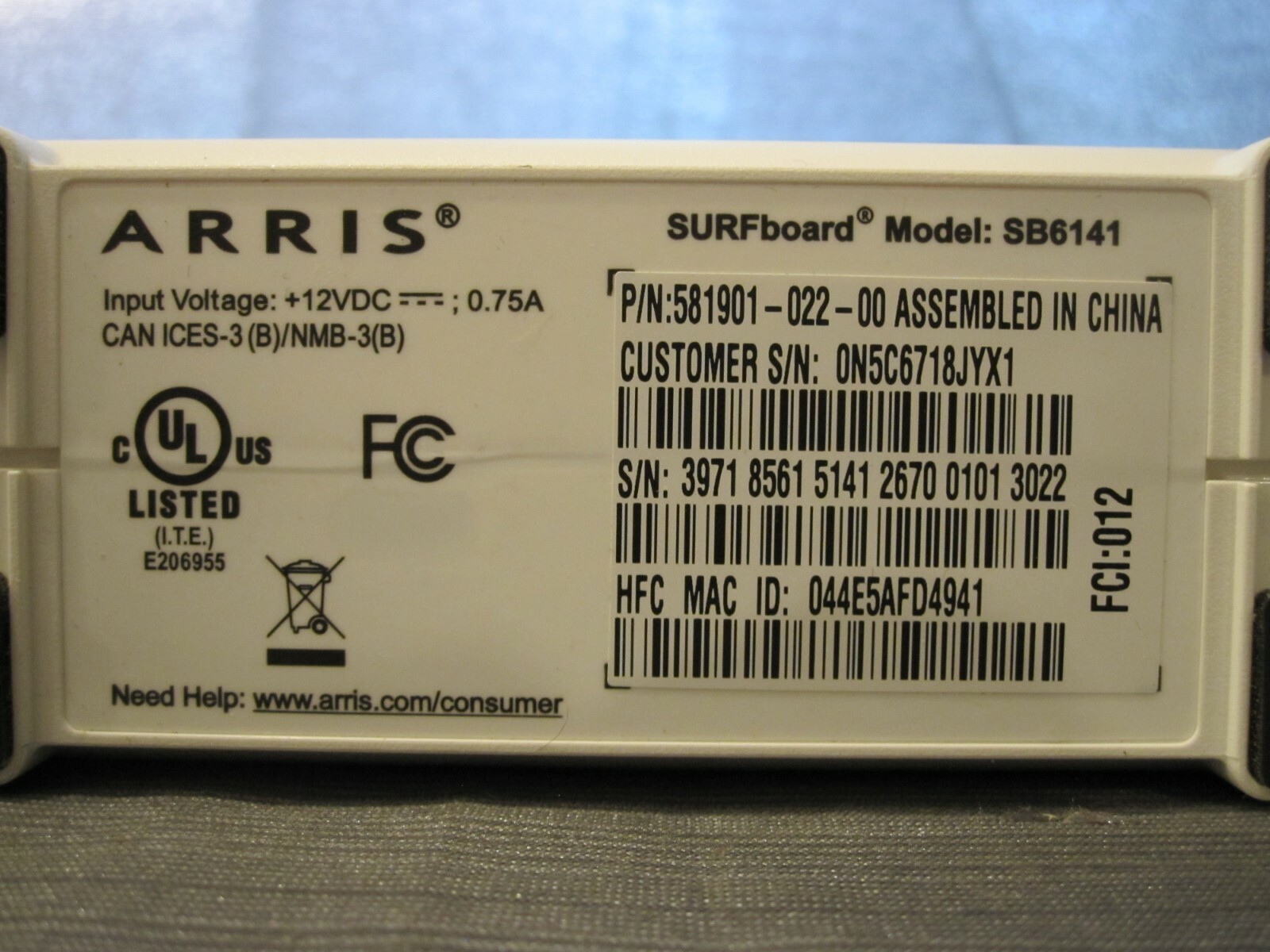 Motorola ARRIS SURFboard SB6141 DOCSIS 3.0 Cable Modem – Works Great