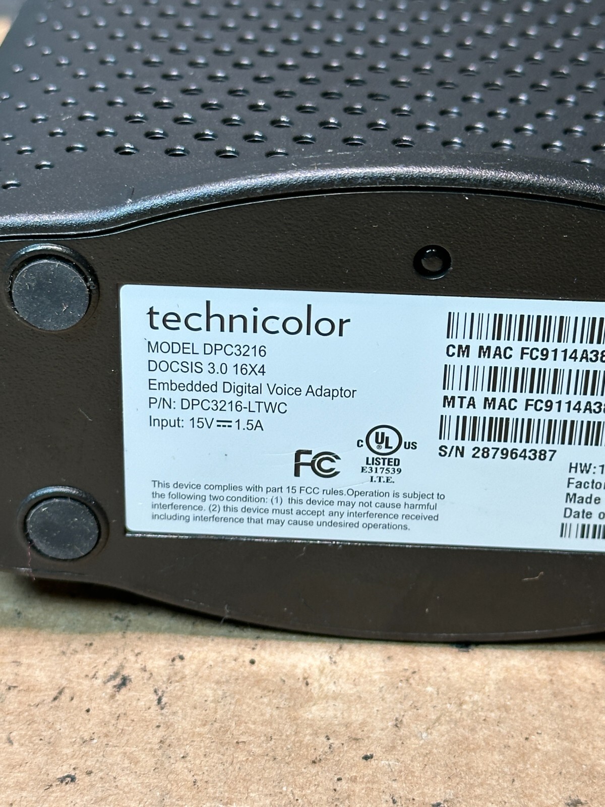 Technicolor/Cisco DPC3216 DOCSIS 3.0 16×4 Cable Modem