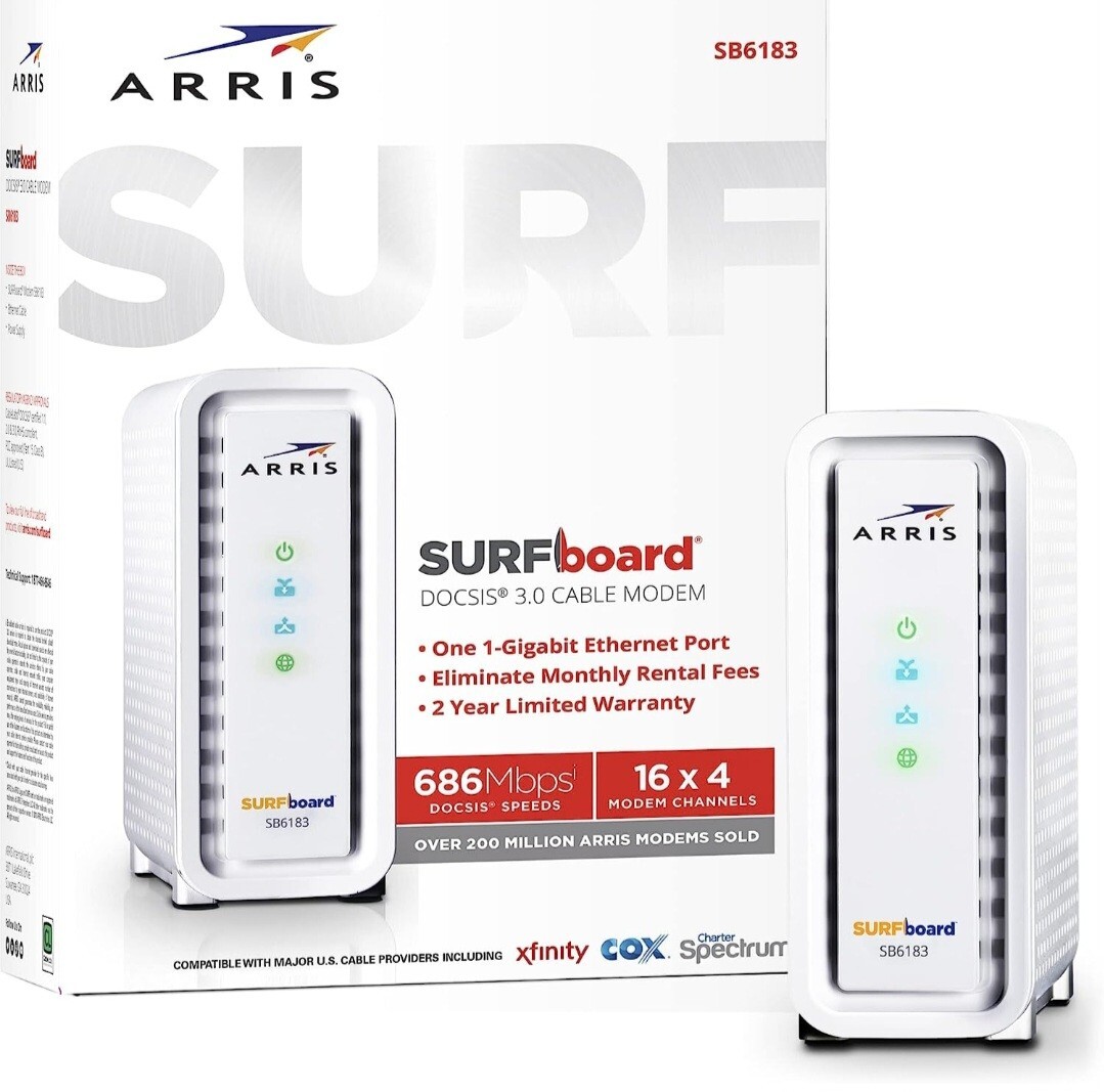 Arris Surfboard SB6183 Cable Modem 686 mbps Internet Xfinity 16×4 Docsis 3.0
