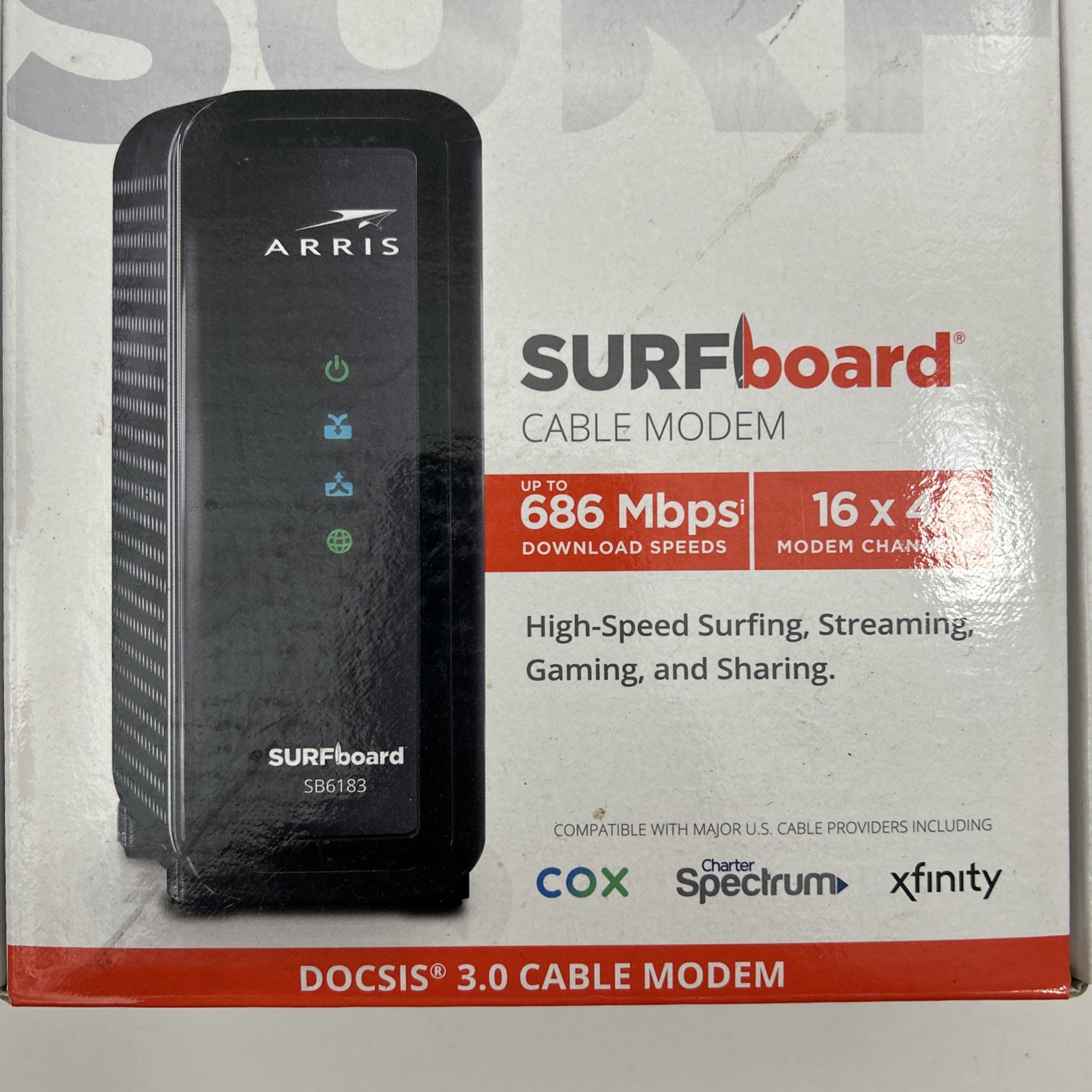 Arris Surfboard SB6183 Cable Modem 686 mbps Internet Xfinity 16×4 Docsis 3.0