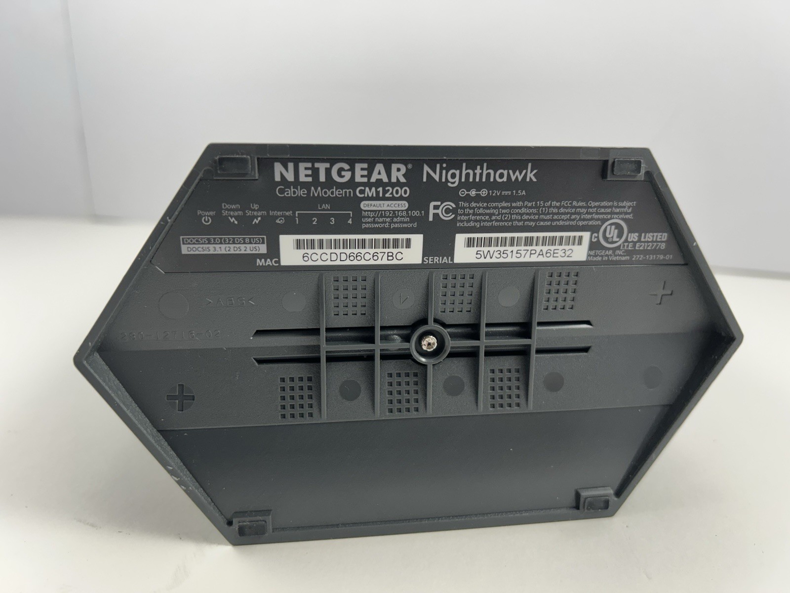 NETGEAR Nighthawk CM1200 Cable Modem Tested – No Power Supply