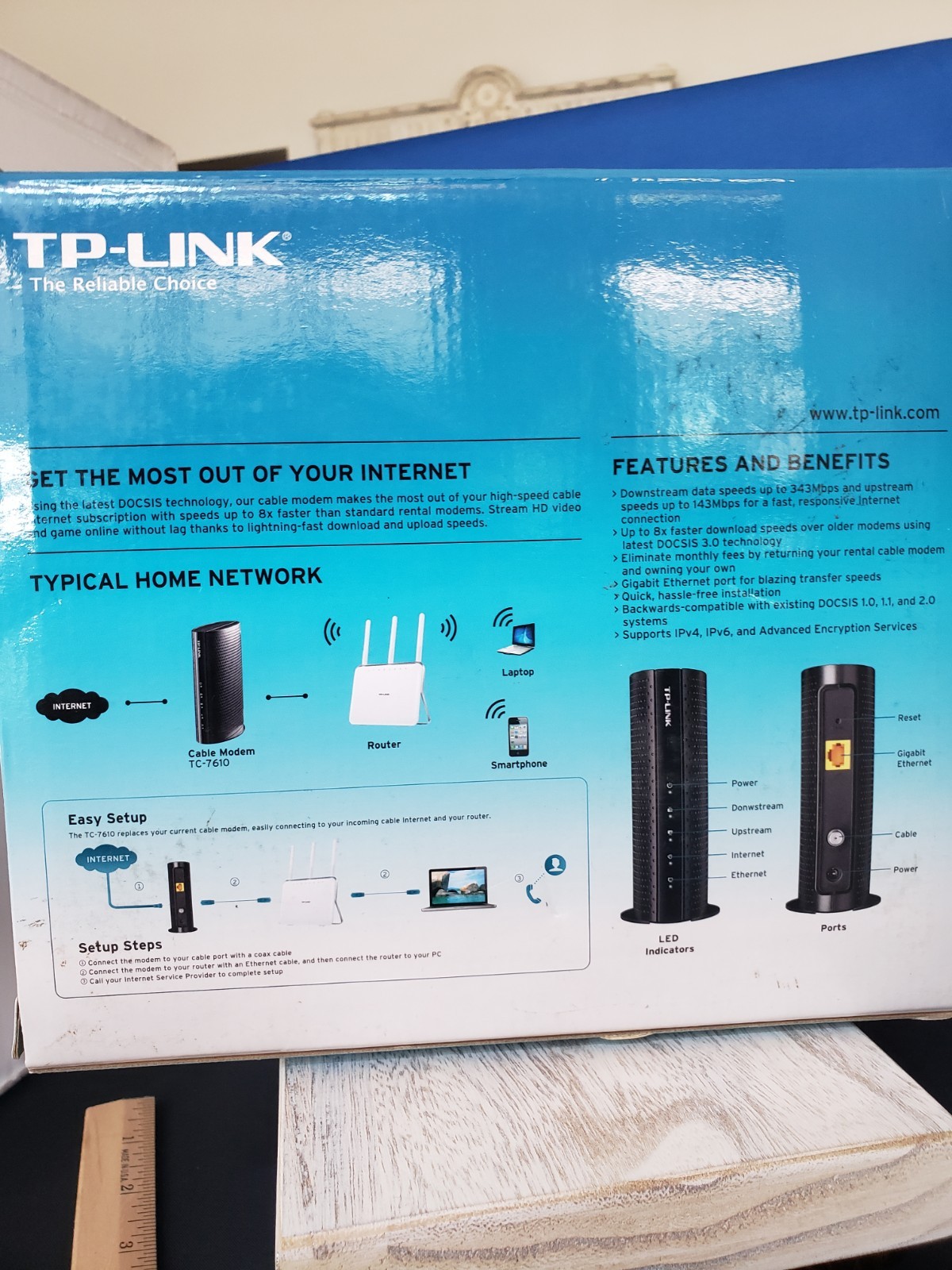 DOCSIS 3.0 Cable Moden TP-Link Modem Model: TC-7610 TC7610 ( No Cord )