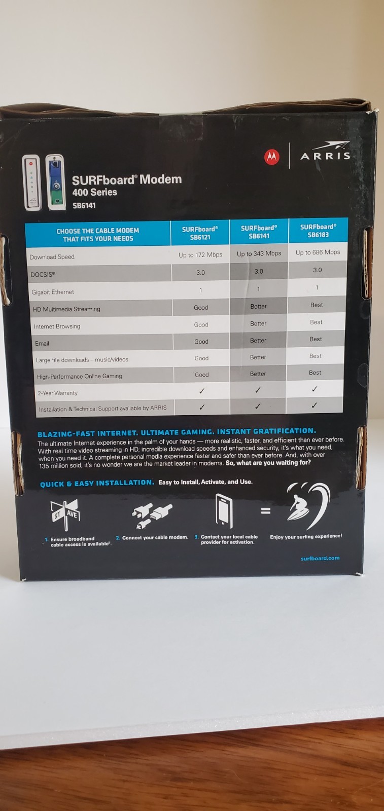 ARRIS SURFboard SB6141 Docsis 3.0 Cable Modem