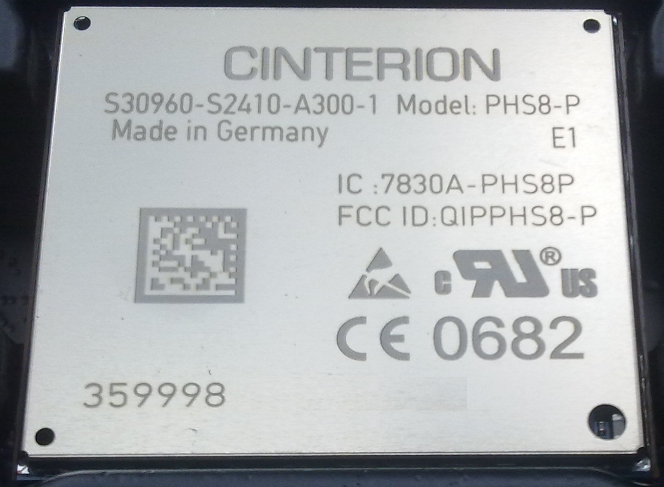 Cinterion GEMALTO PHS8-P GPS GSM HSDPA EDGE GPRS Modem SMS fax TCP/IP USB