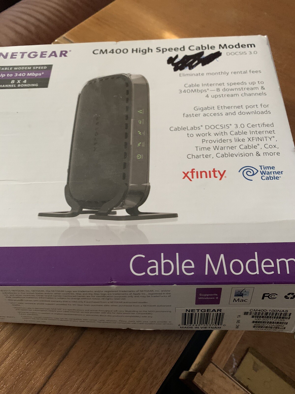 Netgear CM400 High Speed Cable Modem NEW OEM Genuine Sealed DOCSIS 3.0 340 Mbps