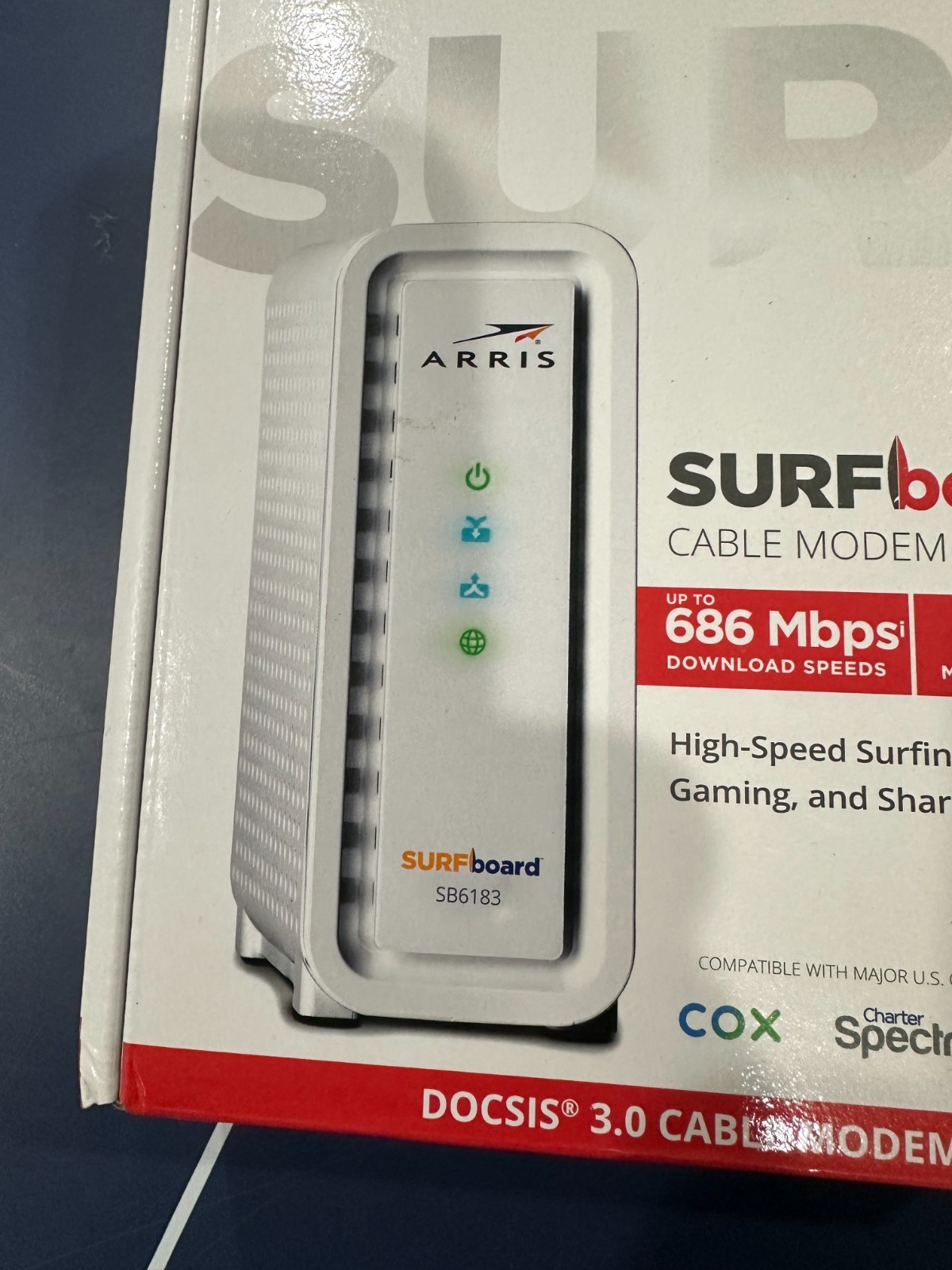 ARRIS SURFBOARD SB6183 16 x 4 DOCSIS 3.0 CABLE MODEM WHITE BRAND NEW BEST PRICE!