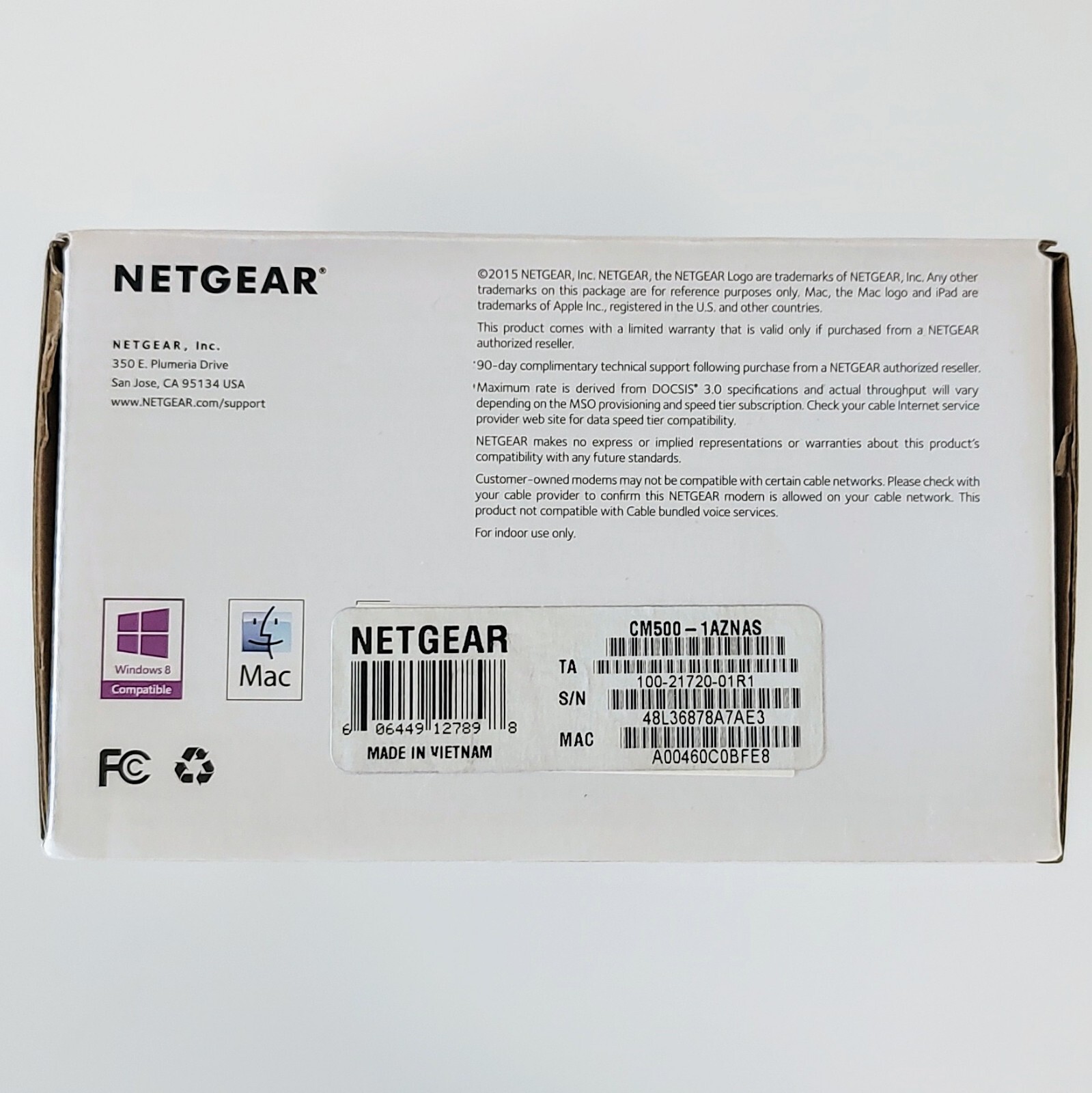NETGEAR Cable Modem – Black – CM500V-1AZNAS #009