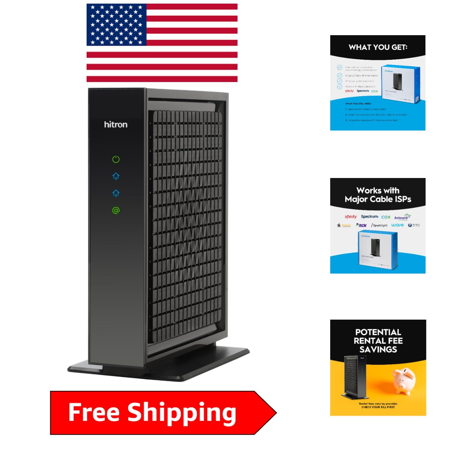 CODA56 Cable Internet Modem – Blazing 2.5 Gbps, Ethernet, Not for DSL/Fiber