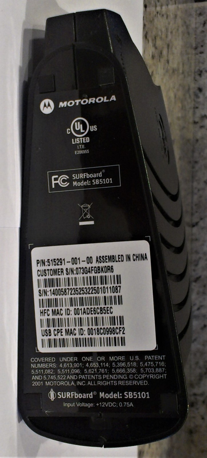 Motorola SURFboard SB5101 (SB515290-087-00) 38 Mbps Modem