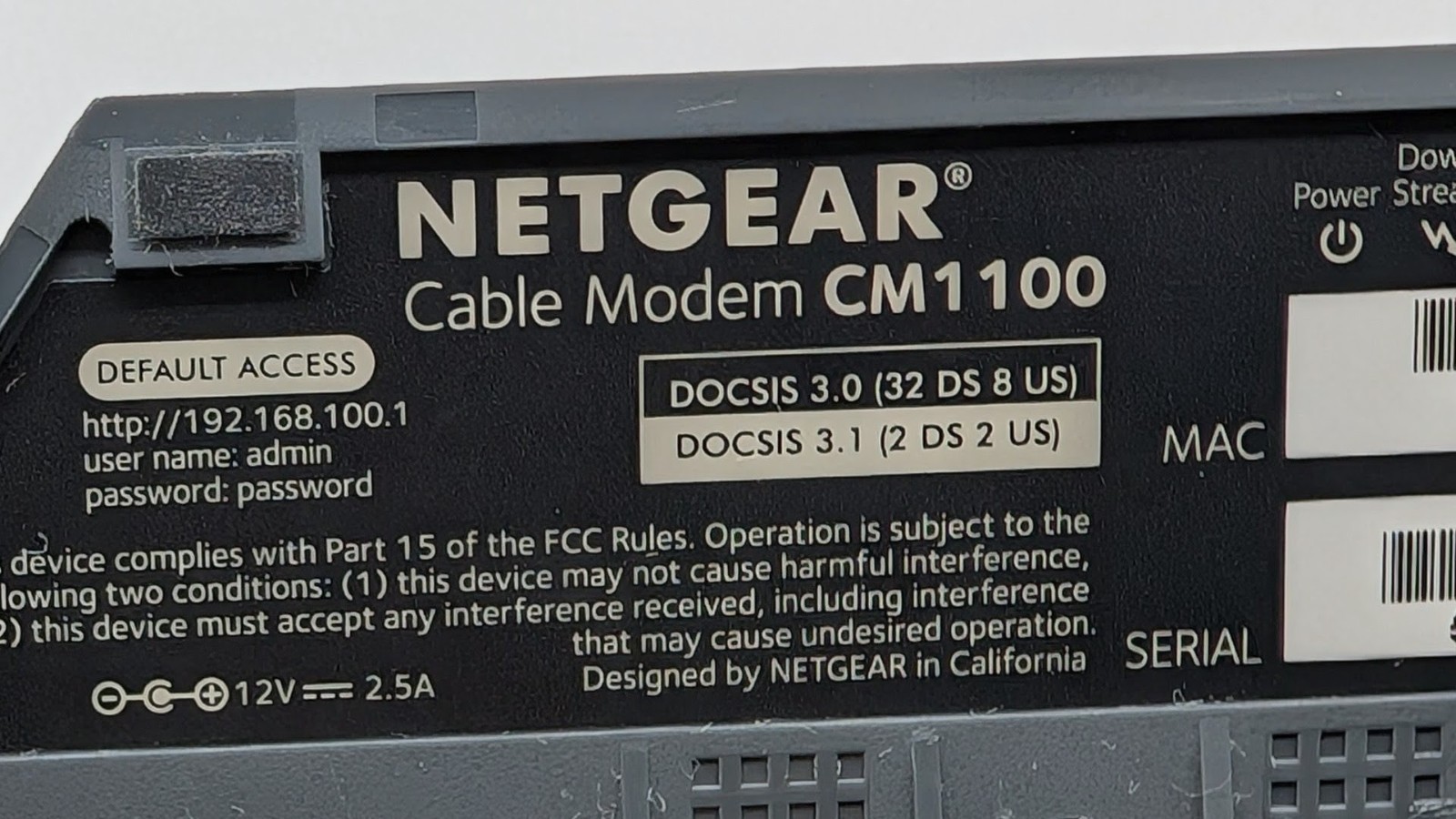 NETGEAR Nighthawk CM1100 DOCSIS 3.1 Multi-Gig Cable Modem – Unlocked & Tested
