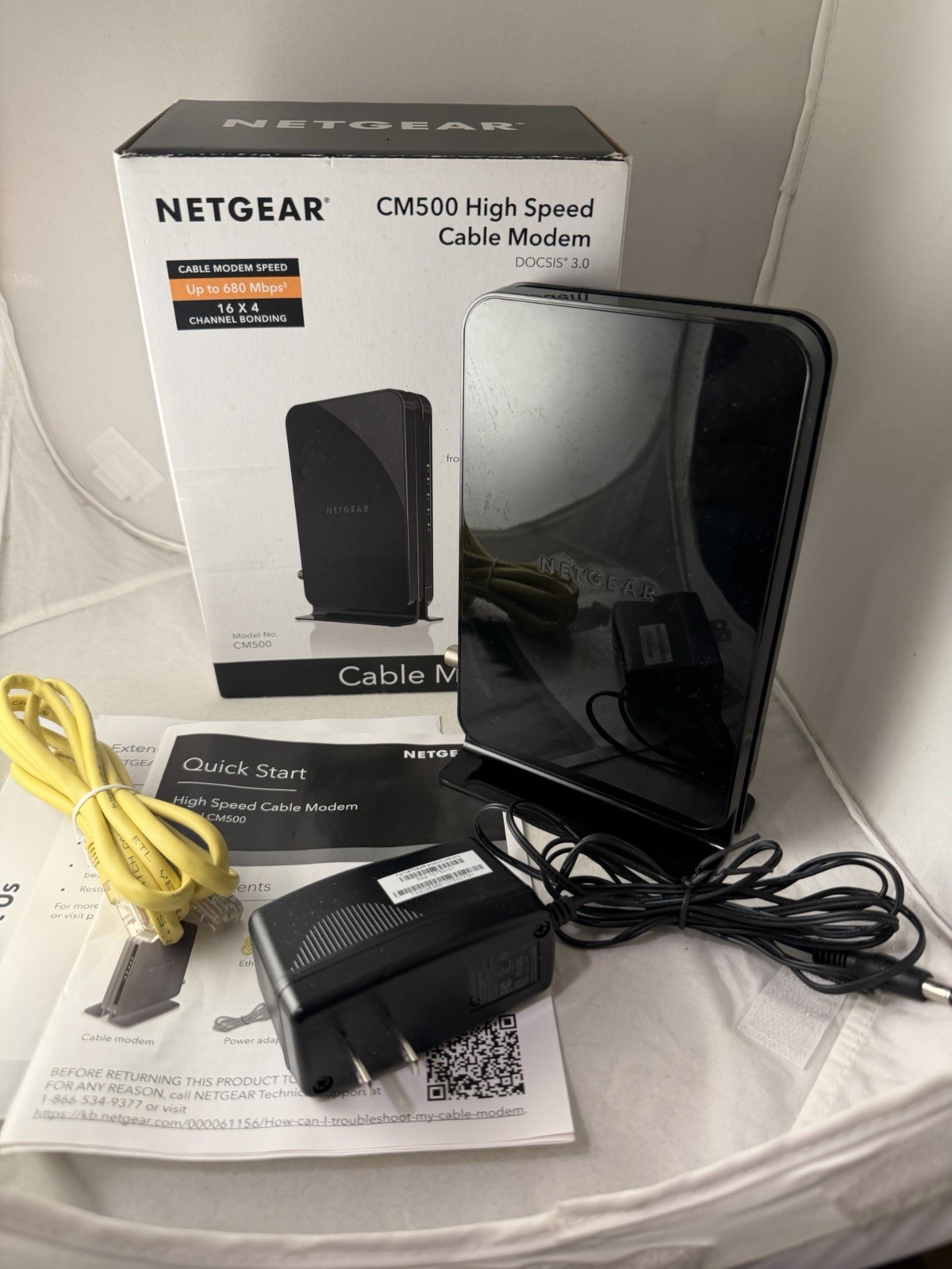 NETGEAR CM500 High Speed Cable Modem (CM500100NAS) 680 Mbps – DOCSIS 3.0.