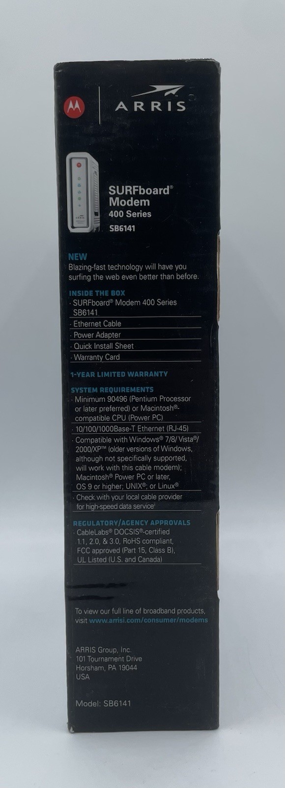 Brand New Arris Motorola SURFboard Cable Modem (SB6141) – White – Openbox