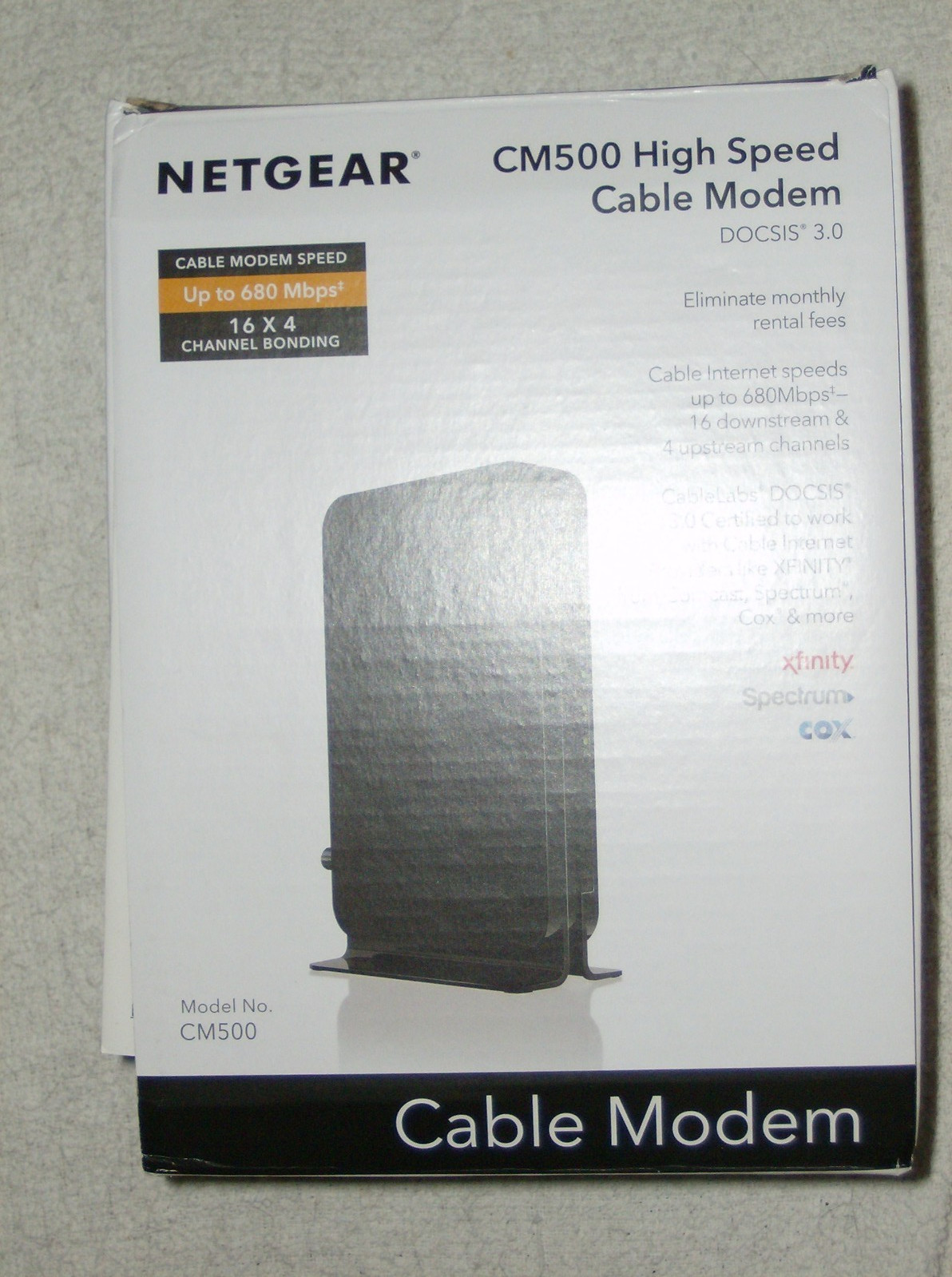 NET GEAR CM500 CABLE MODEM NEW IN BOX FOR COMCAST SPECTRUM COX SYSTEMS