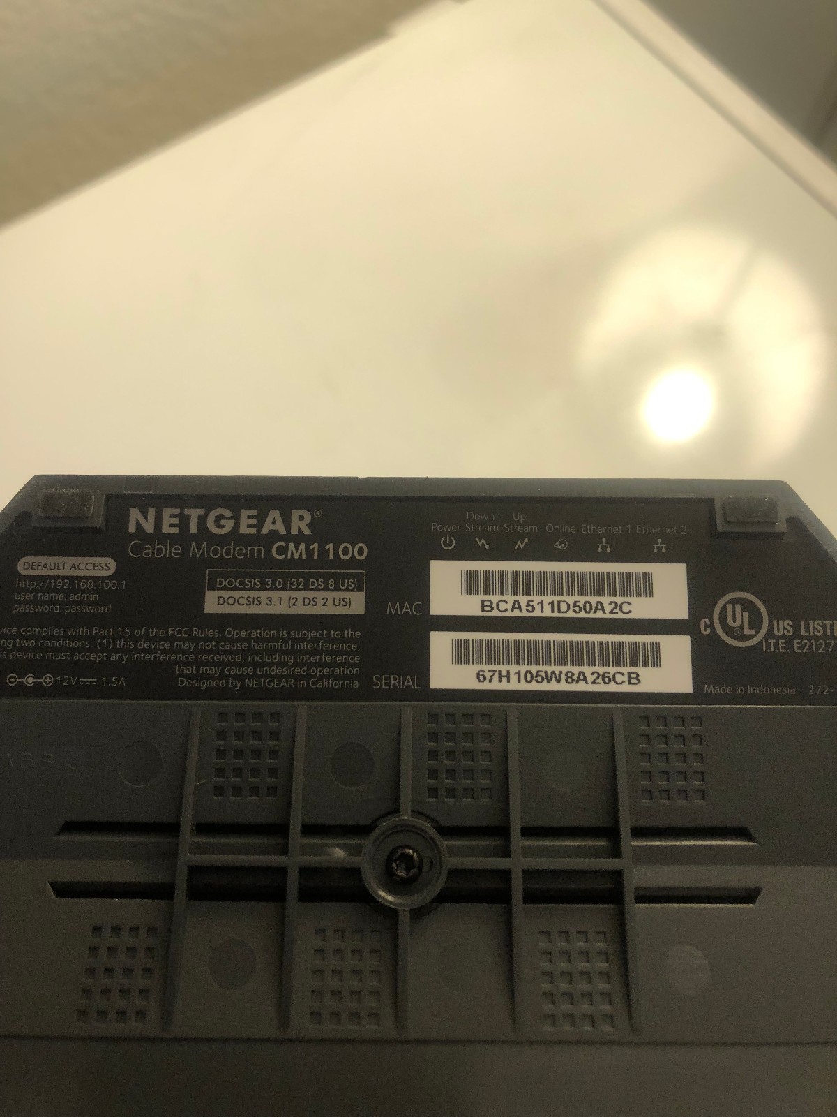 Netgear CM1100 DOCSIS 3.1 Multi-Gig Cable Modem (NOT FOR COX) TESTED