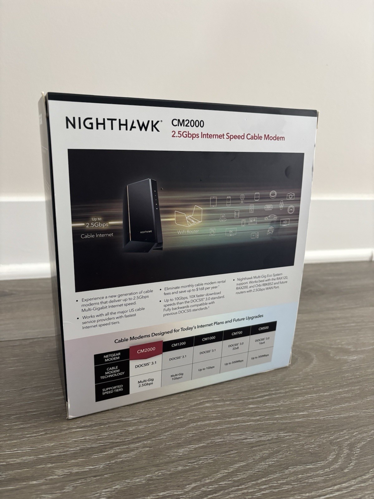 NETGEAR Nighthawk CM2000 2.5Gbps DOCSIS 3.1 Cable Modem Xfinity Spectrum Cox