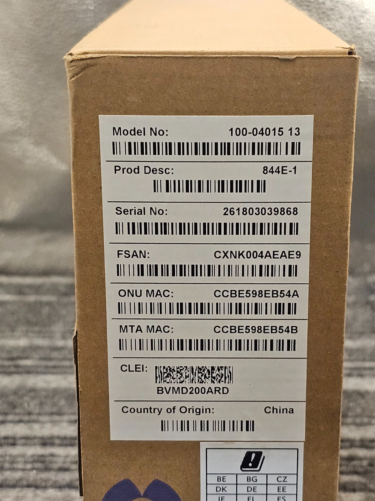 Calix 844E-1, 100-04015 13 GigaCenter Wireless 2.4GHZ 5G Dual WiFi Router Modem