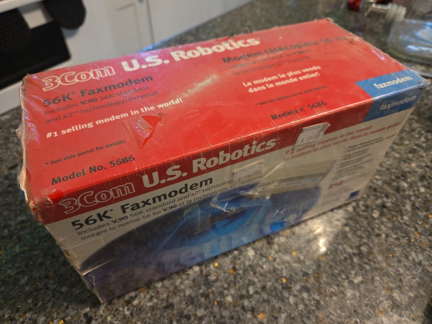 Vintage US Robotics Model 5686 3Com 56K Faxmodem External Modem V.90 x2 Technolo