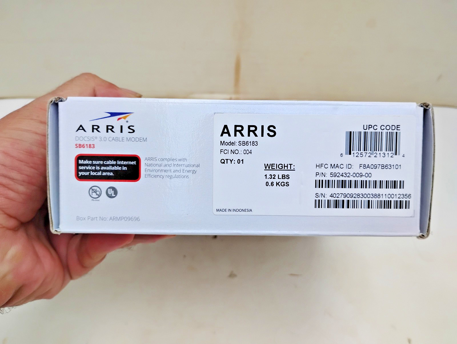 ARRIS SURFboard SB6183 DOCSIS 3.0 Cable Modem -Xfinity Spectrum BLACK New Sealed
