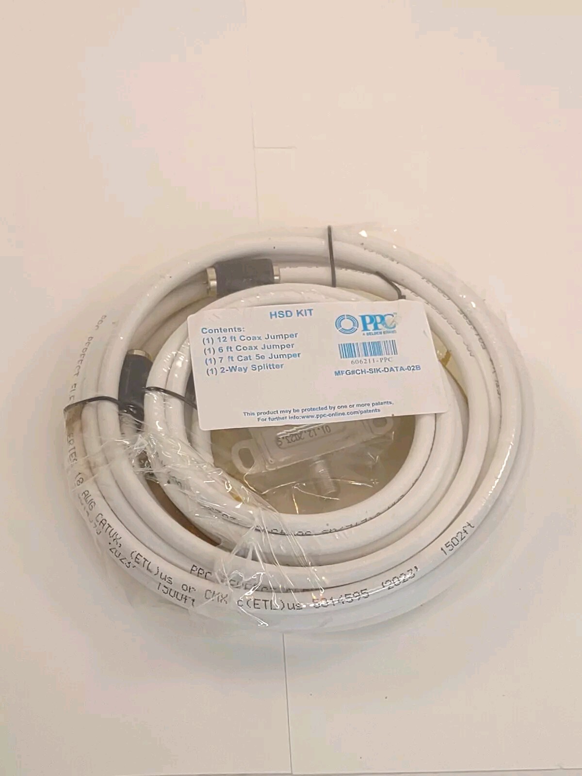 PPC 606211-PPC Kit 12ft 6ft Coax Jumper 7ft Cat 5e Jumper MFG#CH-SIK-DATA-02B