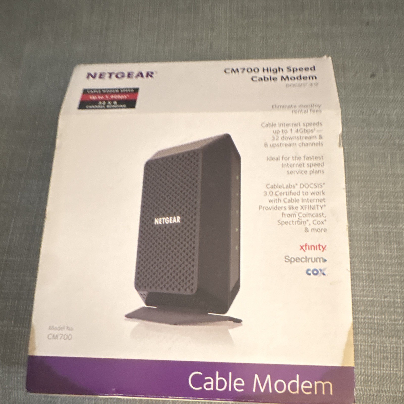 NETGEAR CM700 Cable Modem DOCSIS 3.0 32×8 1.4 Gbps CM700-1AZNAS