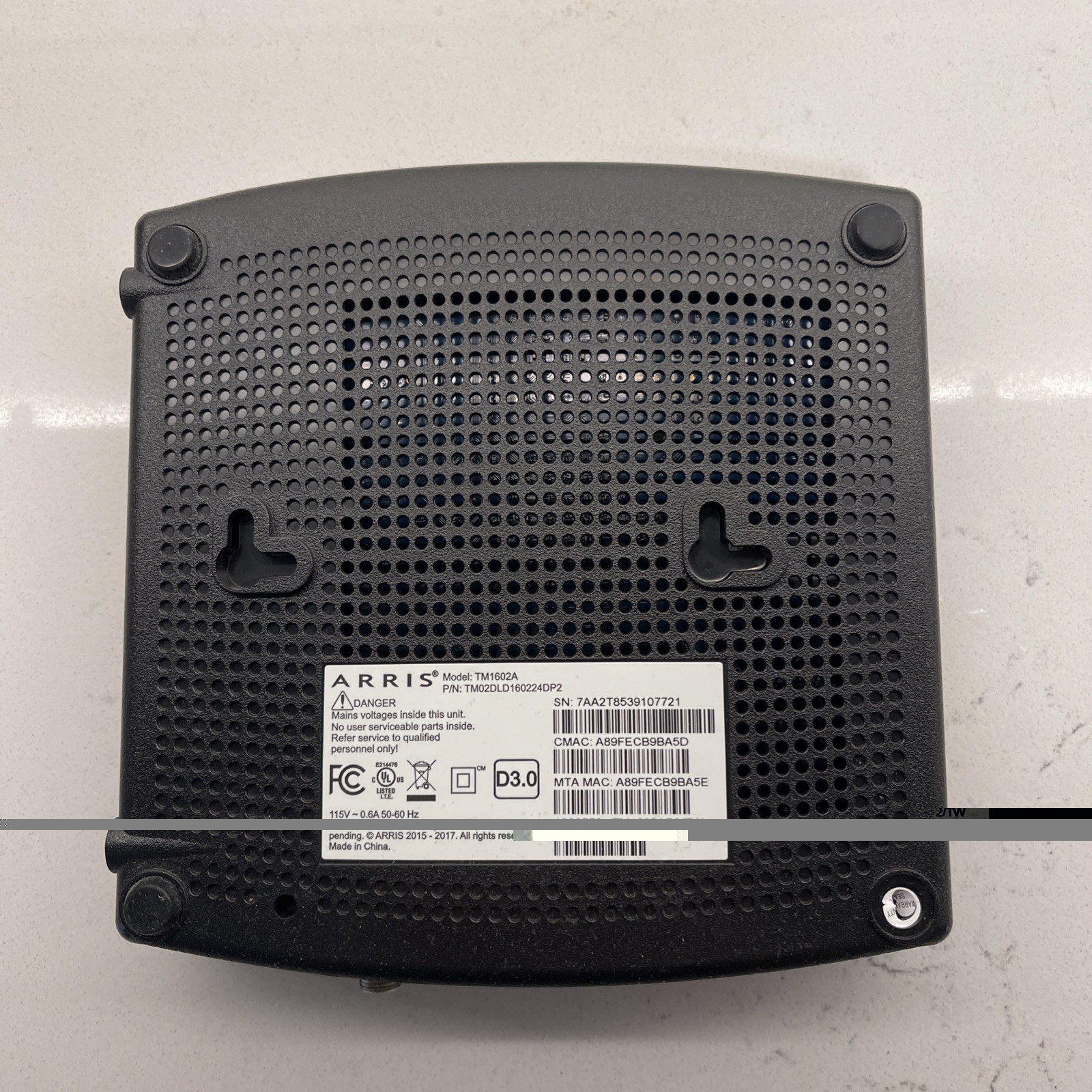 ARRIS Touchstone TM1602A DOCSIS 3.0 E-MTA