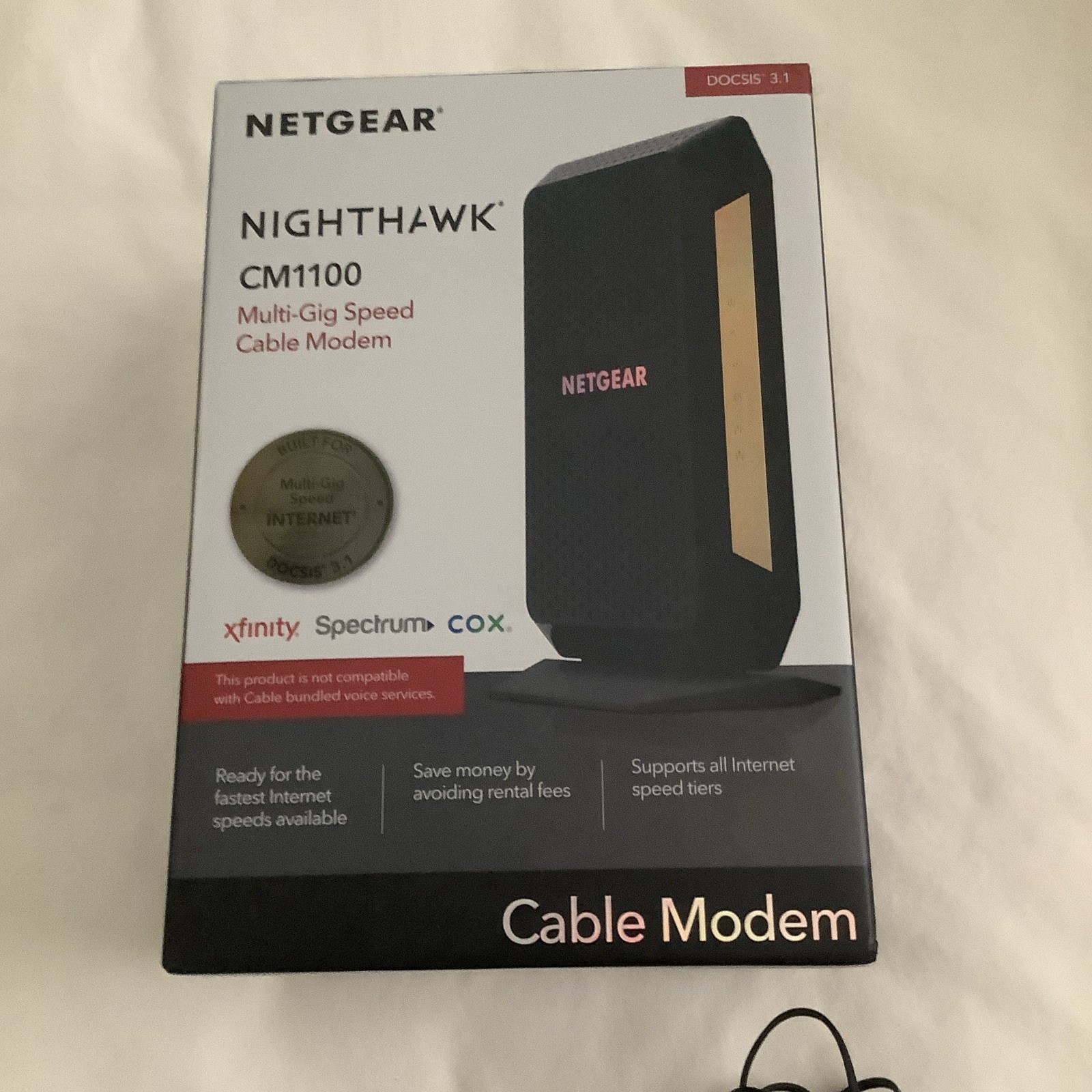 NETGEAR Nighthawk CM1100 DOCSIS 3.1 Cable Modem 1Gbps 1-Port Xfinity