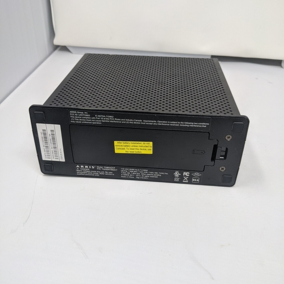 XFINITY Modem/Router/WIFI Arris Model TG862G/CT Used WiFi 802.11n Ethernet Tel