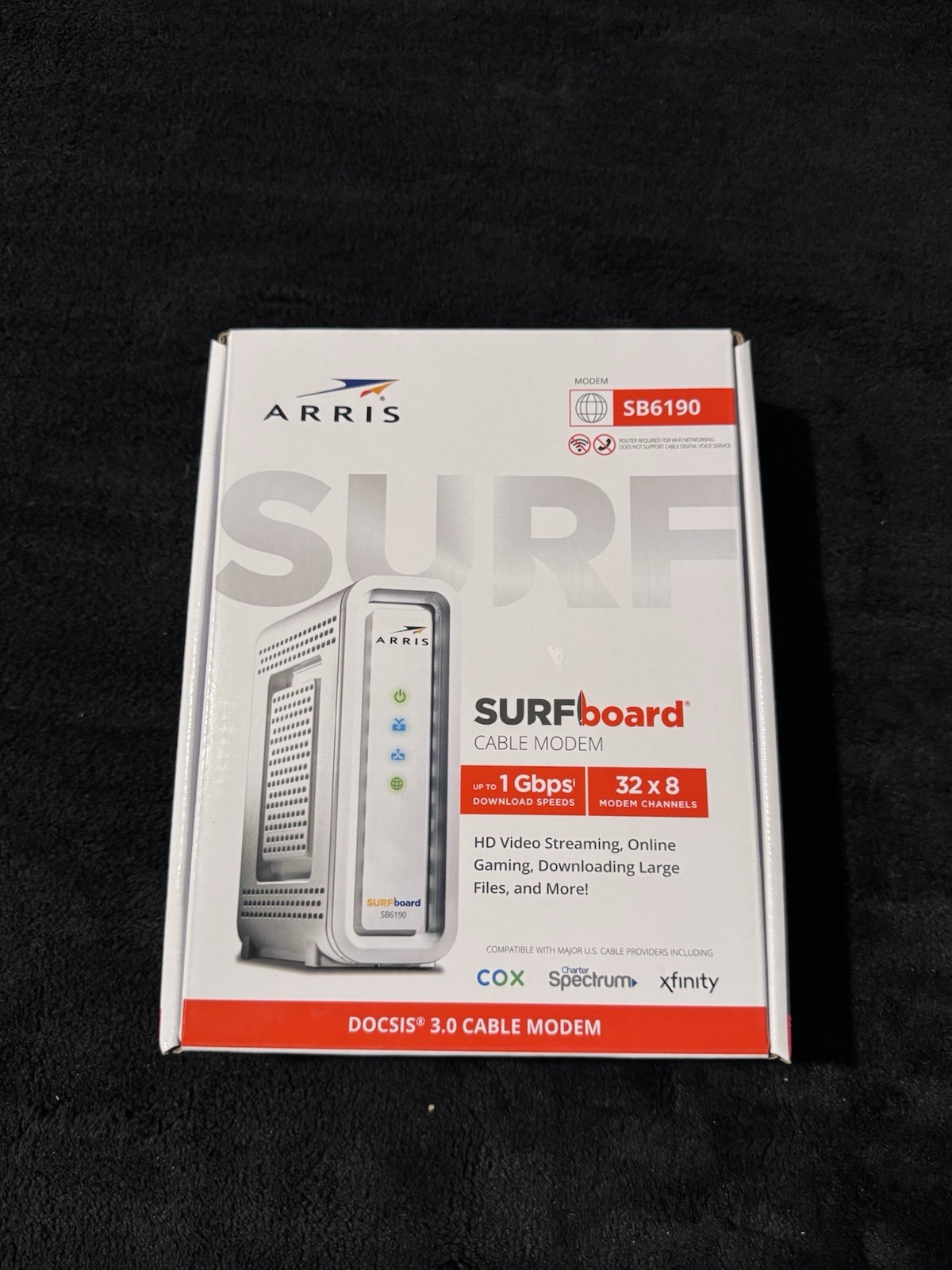 ARRIS Surfboard SB6190-RB DOCSIS 3.0 Cable Modem, White (Read Description)