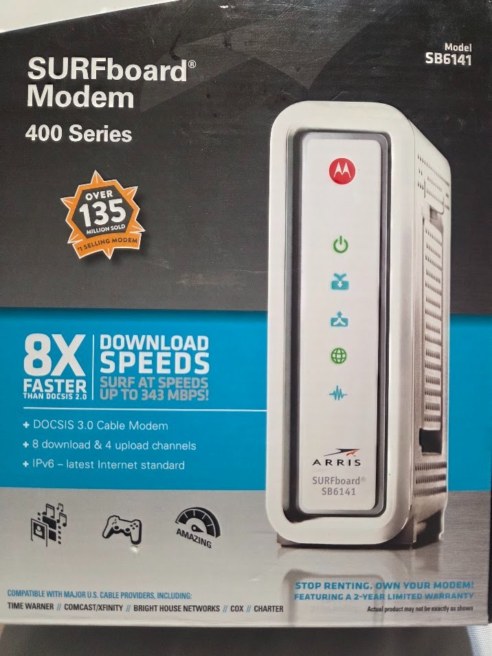 ARRIS SURFboard SB6141 Docsis 3.0 Cable Modem New Open Box