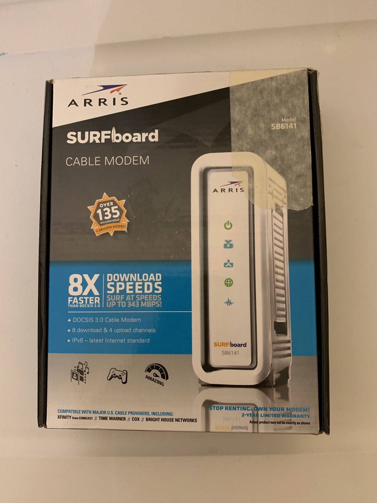 Arris SURFboard SB6141 Cable Modem 581902-022-00 351.23 Mbps