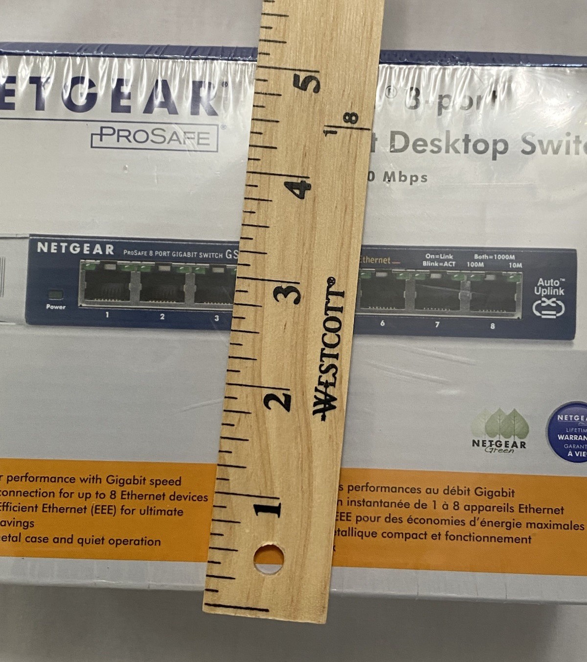 Netgear Prosafe 8 Port Gigabit Switch GS108 10/100/1000 Mbps New in Box