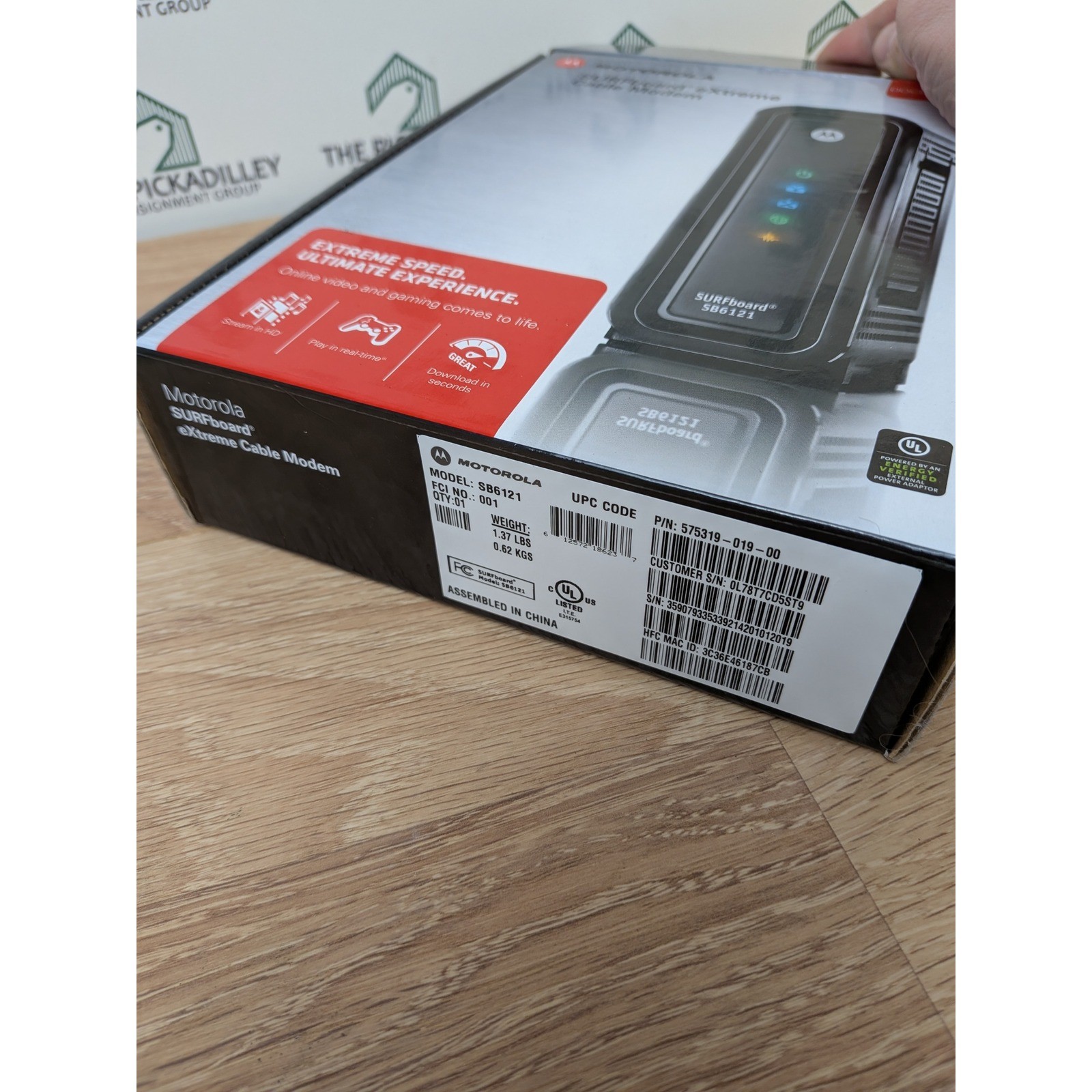 Motorola SURFboard eXtreme Cable Modem SB6121 DOCSIS 3.0 Black 160 Mbps