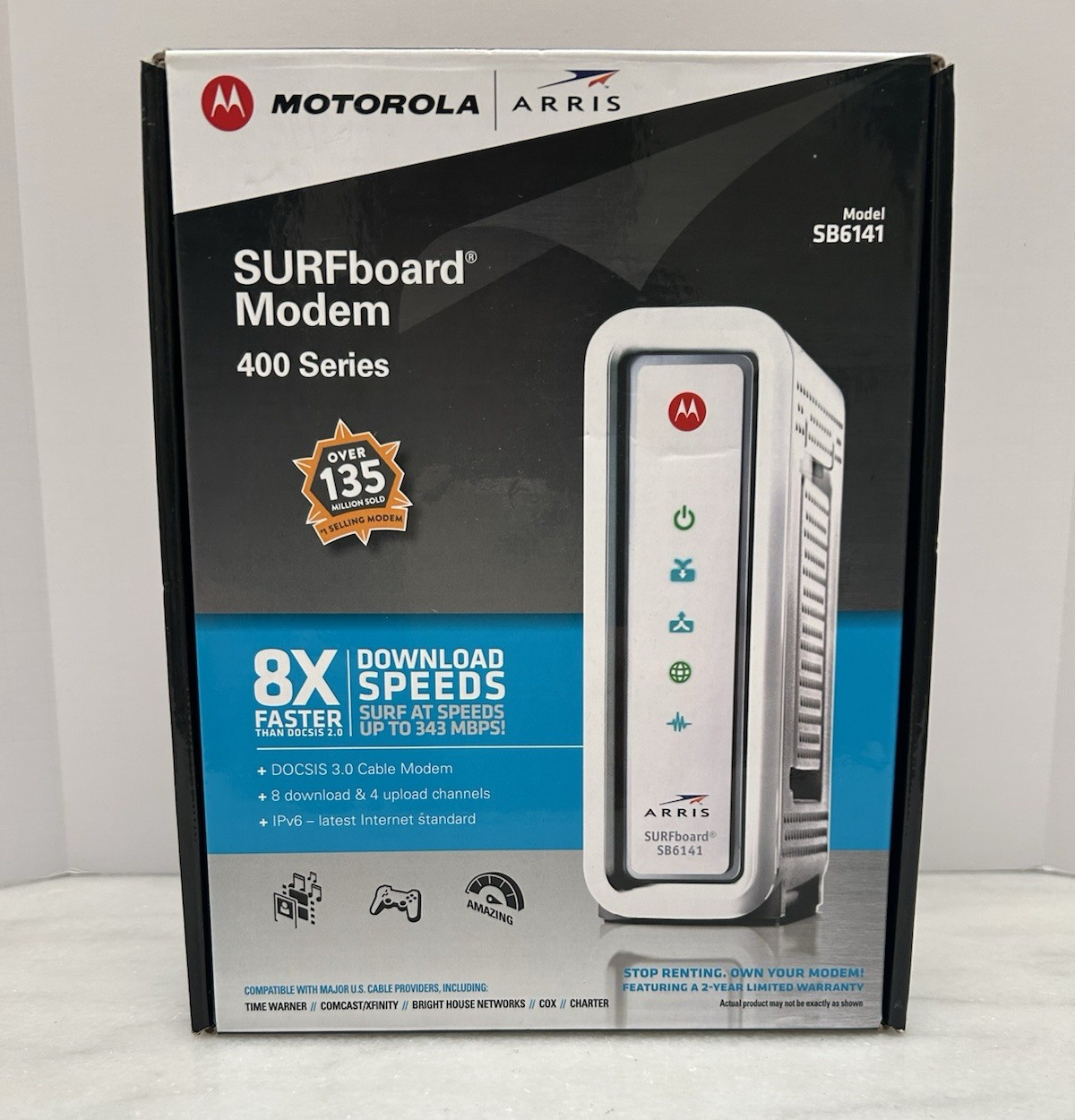 Motorola ARRIS SURFBoard Model SB6141 – DOCSIS 3.0 Cable Modem New Open Box