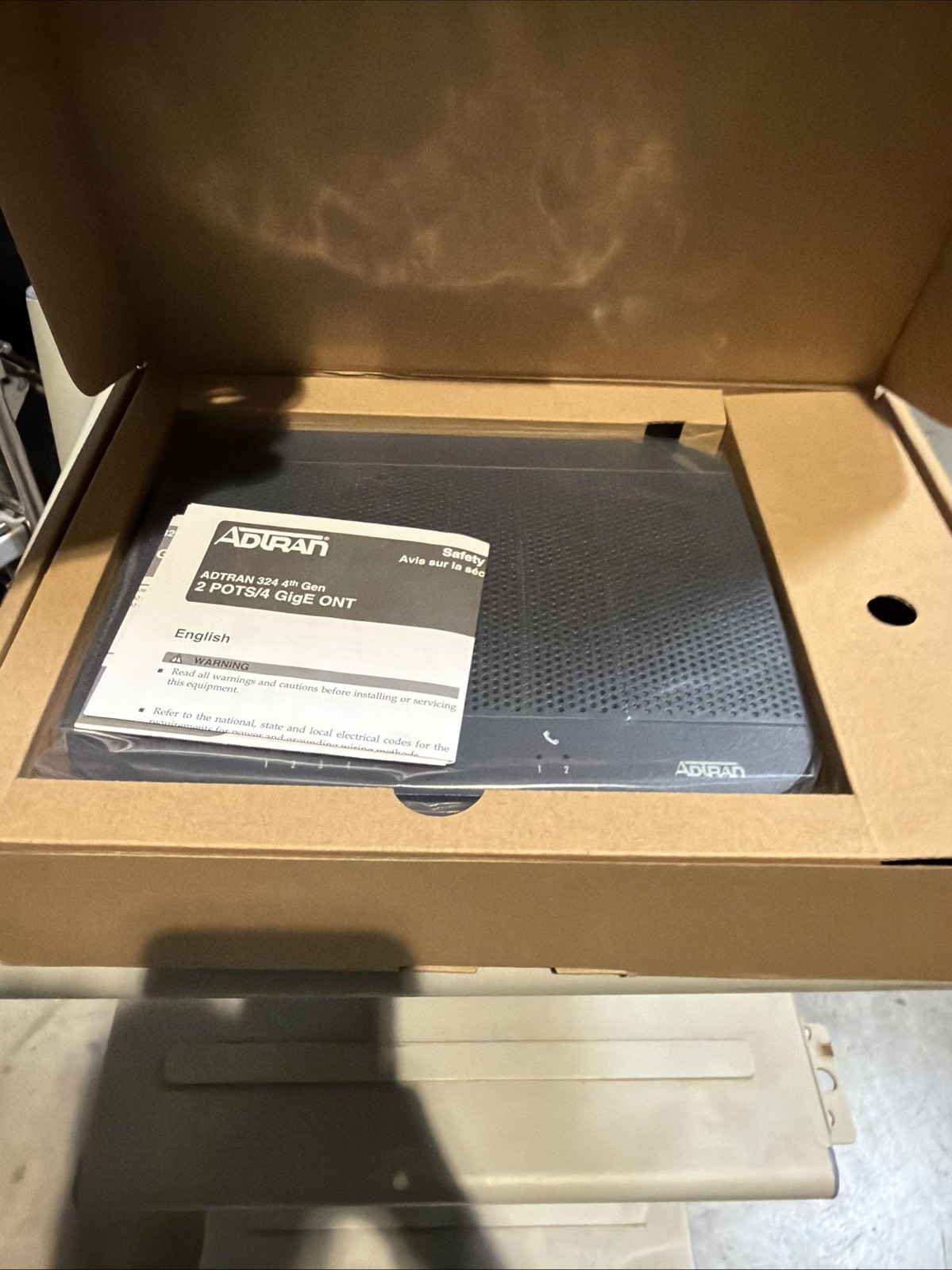 2 ADTRAN 1287835F1C 324 4th Gen 2POTS/4GE GPON ONTs New w/ Power Supplies