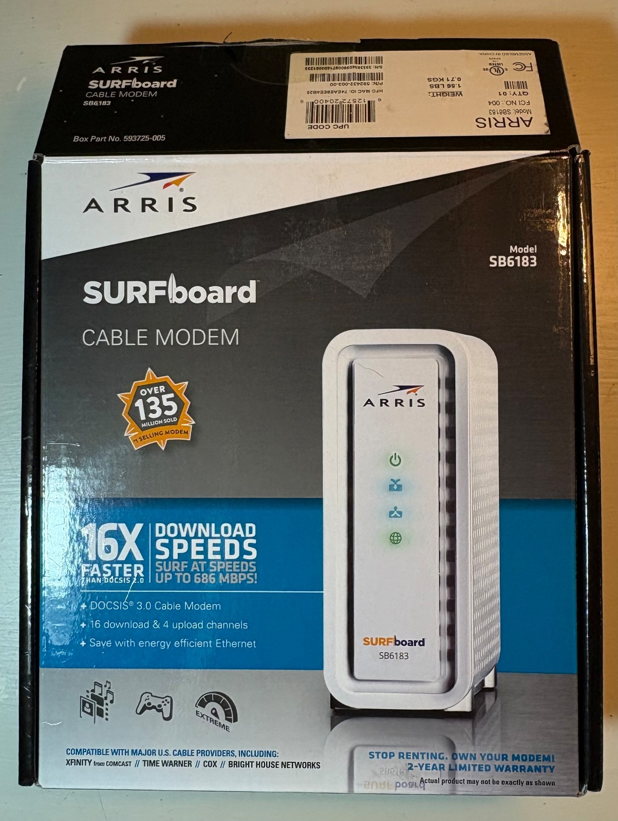 ARRIS SB6183 SURFboard DOCSIS 3.0 Cable Modem