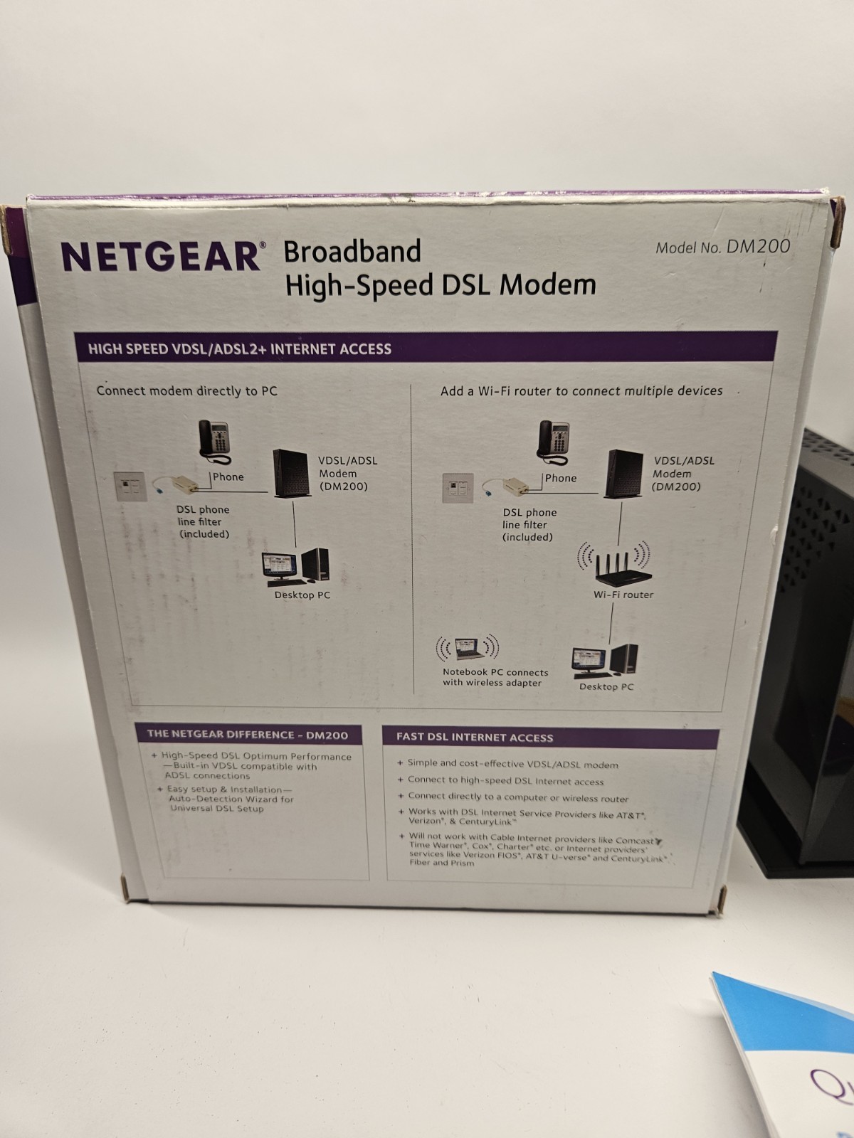 NETGEAR DM200-100NAS DSL VDSL High Speed Broadband Modem
