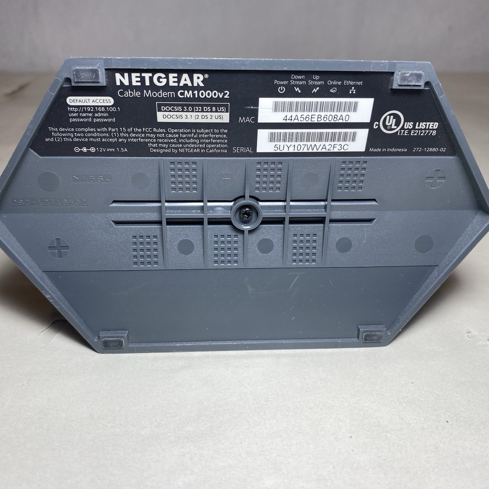 NETGEAR CM1000 Ultra High Speed Cable Modem DOCSIS 3.1 COMPLETE WITH BOX