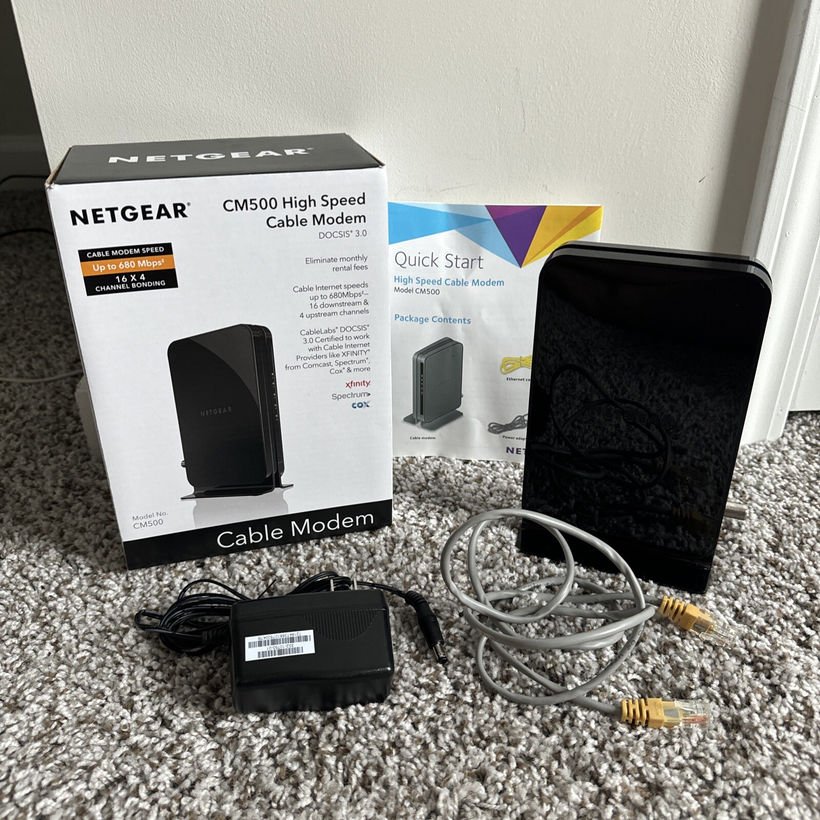 Netgear CM500 High Speed Cable Modem DOCSIS 3.0 Xfinity Cox Spectrum Comcast L77