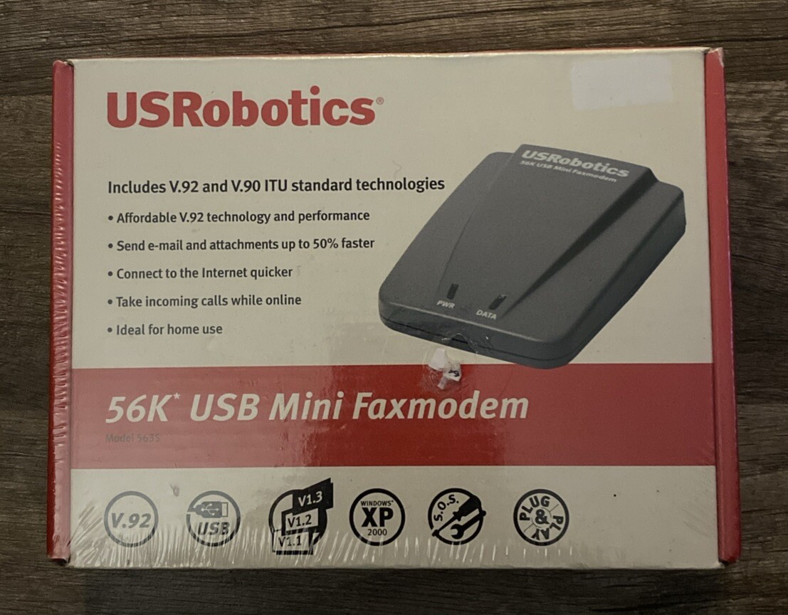 USRobotics 56K V.34 V.90 V.92 USB Mini Fax Modem 5635 Brand New-factory sealed
