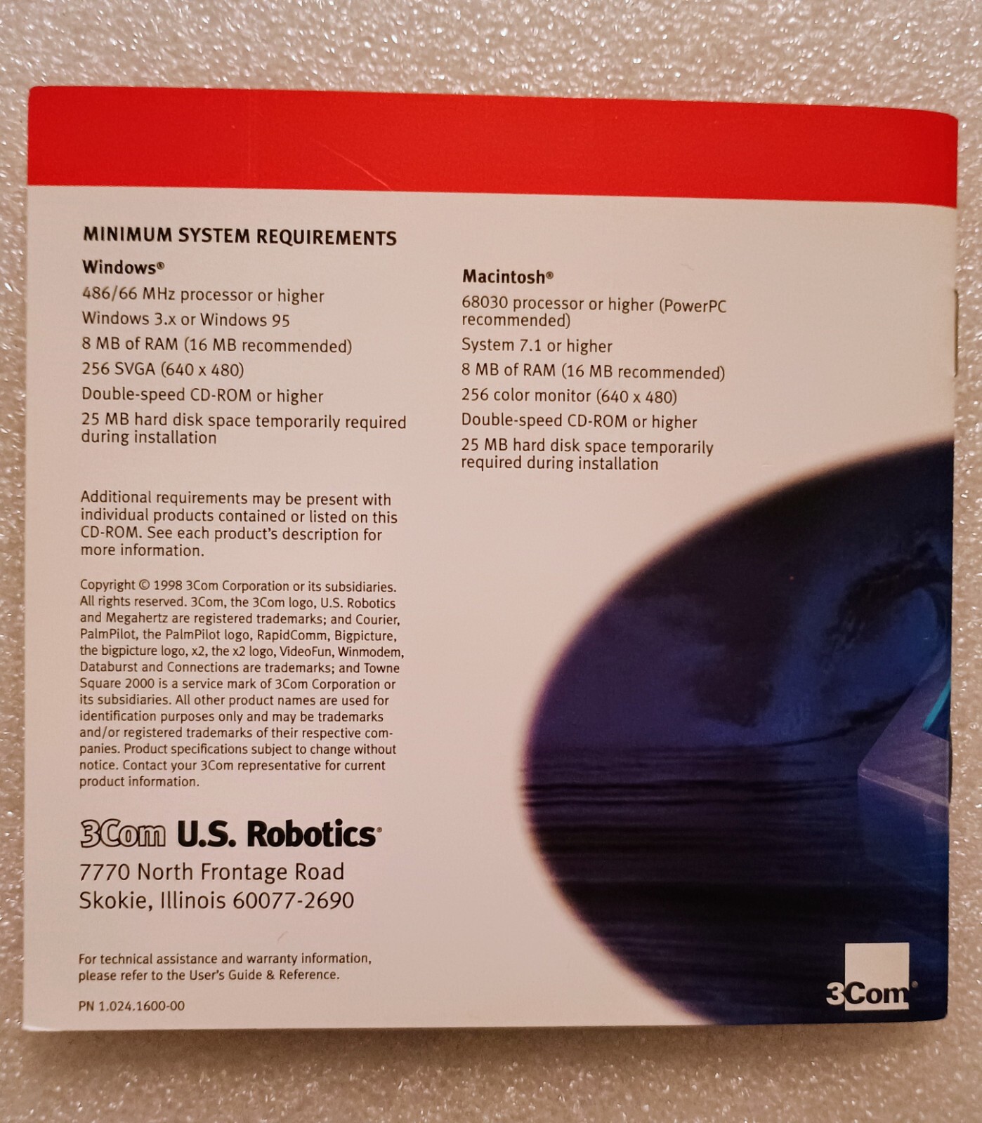 3Com U.S. Robotics Connections Installation CD-ROM 56k Faxmodem Software